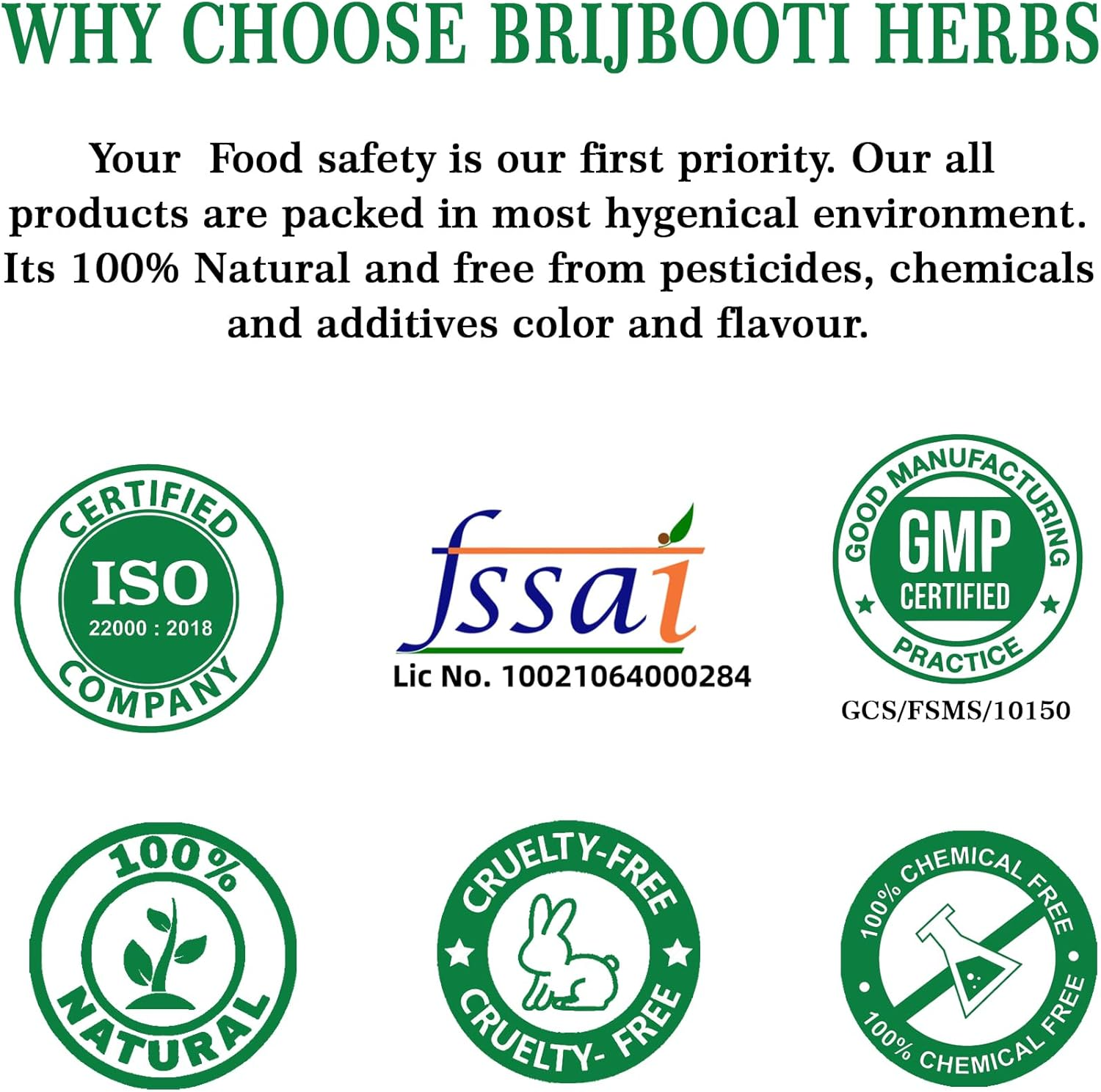 Brijbooti Reetha Amla Shikakai Bhringraj Hibiscus (Raw Form) for Hair 500 Gm (100G Each) image number 4