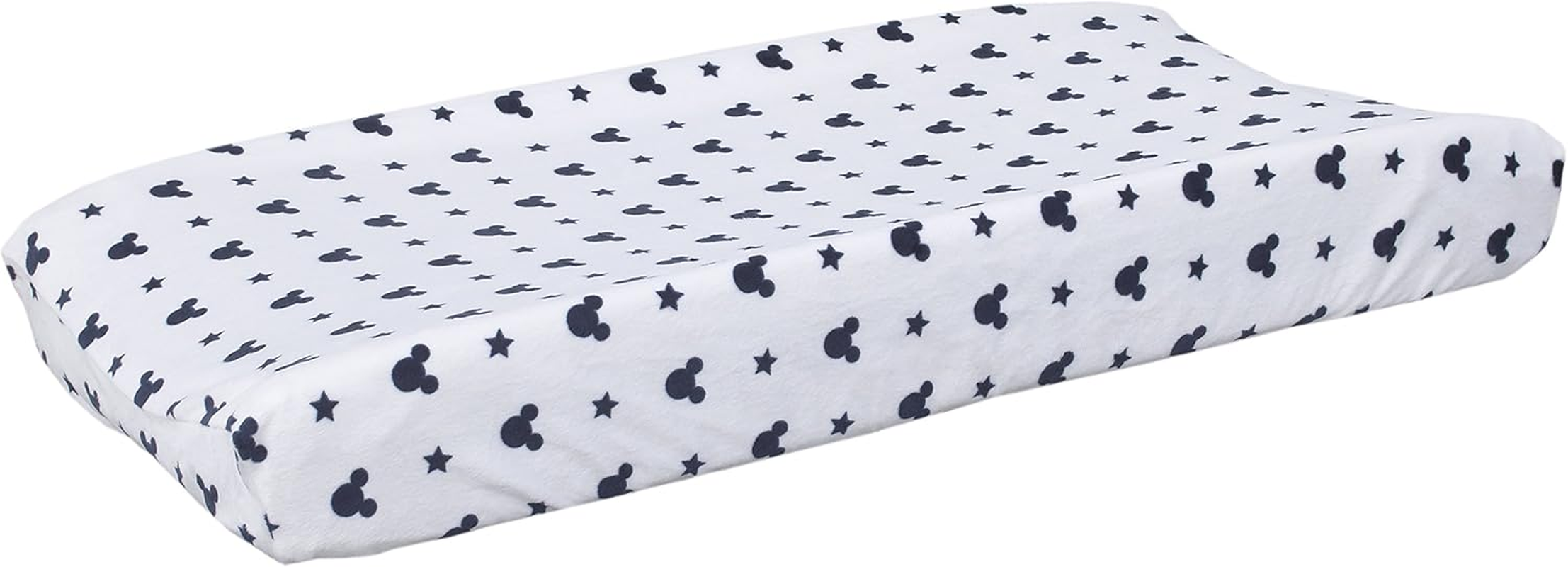 Disney Winnie the Pooh Classic Pooh 100% Cotton Quilted Changing Pad Cover, Ivory/Butter/Aqua/Orange 1 Count (Pack of 1)