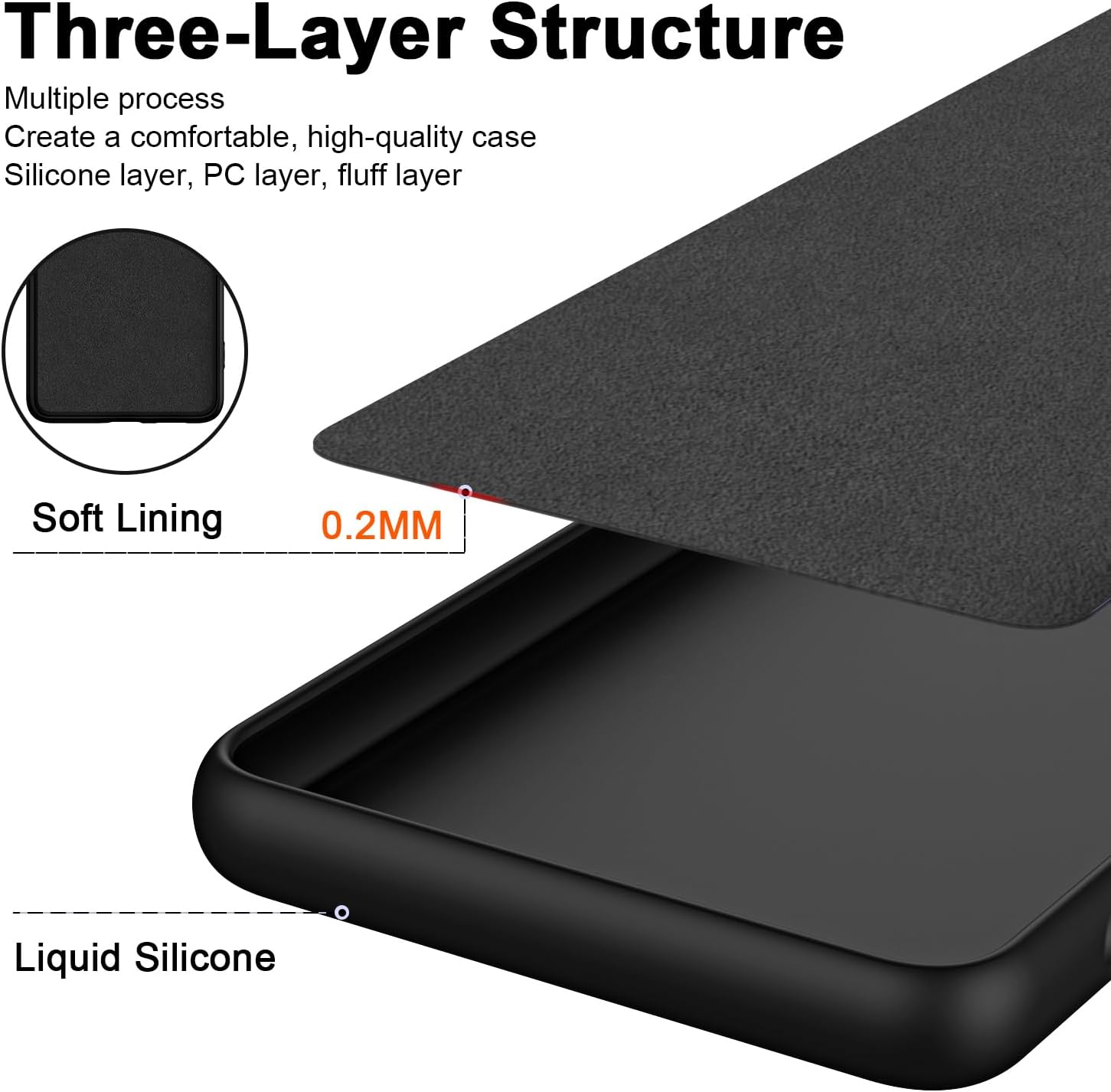 XINYEXIN Silicone Case for Vivo X300, Ultra Thin Shockproof Mobile Phone Case with Microfibre Lining, Scratch-Resistant Soft Case with Non-Slip Grip - Black image number 2