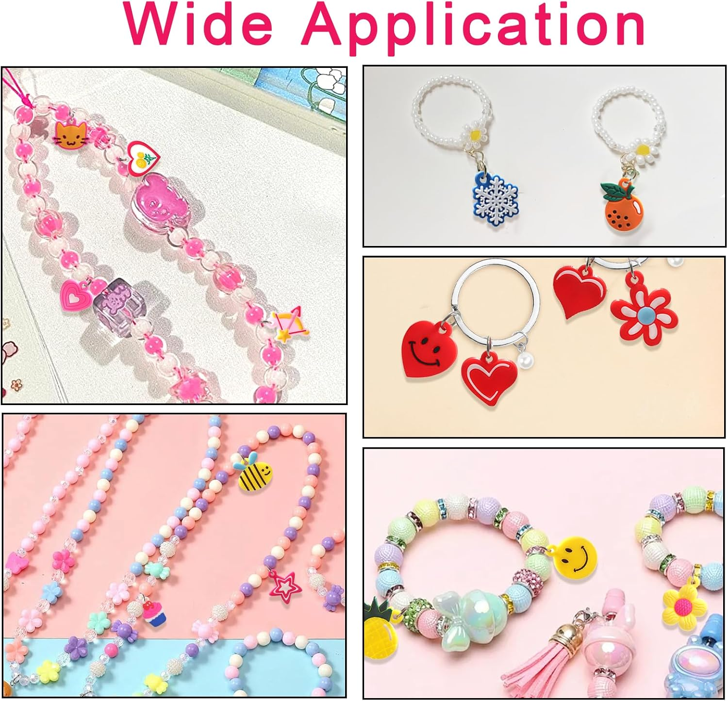 120Pcs Colorful Rubber Loom Band Charms Mixed Bracelet Charms Braided Rubber Band Kit Colorful Jewelry Making Kit for DIY Necklaces Suitable for Handmade DIY Enthusiasts image number 4