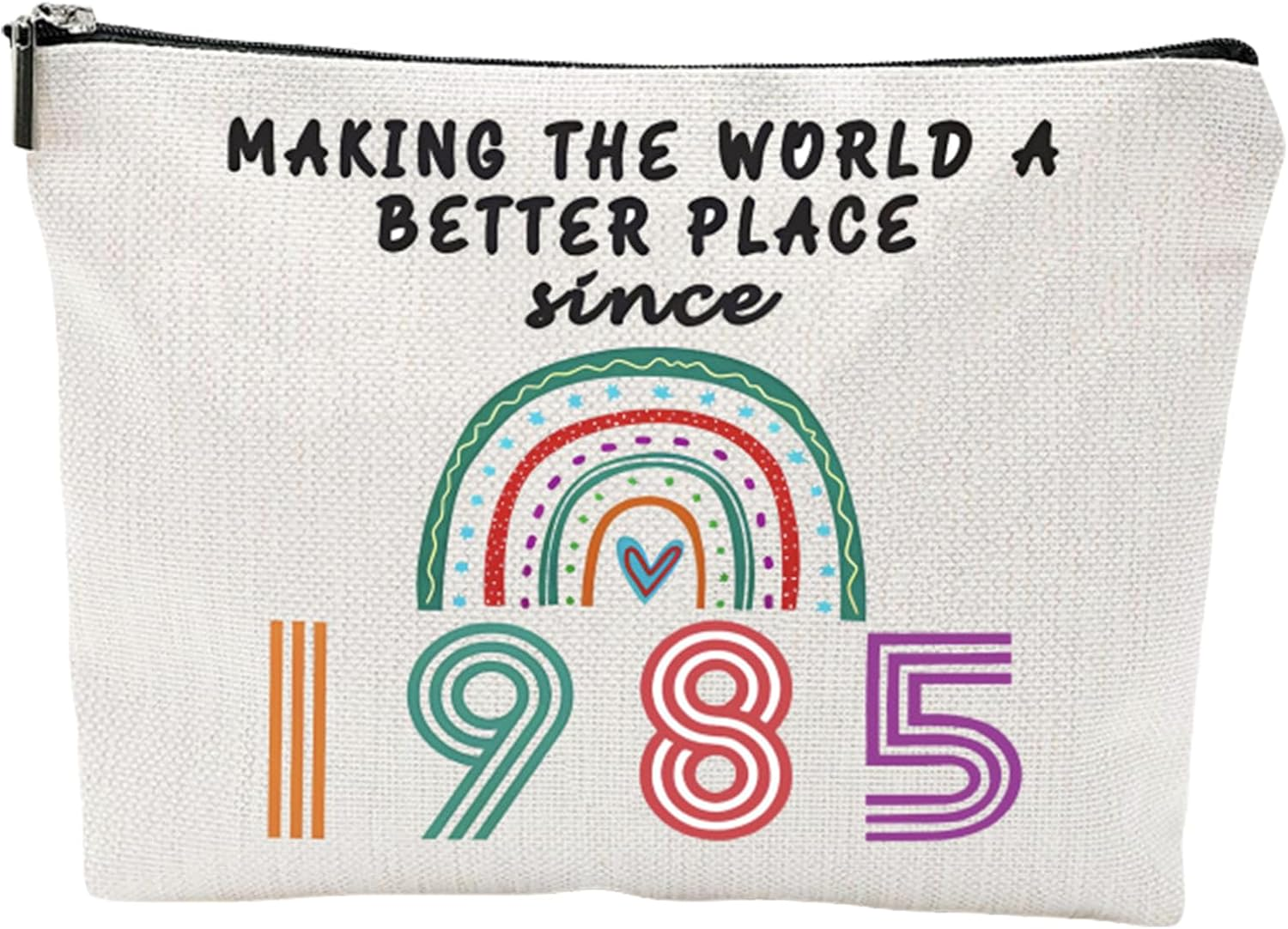 AYNKH 1 Pack Cosmetics Bag for Women, Funny 40Th Birthday Gift for Mum, Best Friend, Sister, Wife Cosmetics Bag, Presents for Female 40Th Birthday,1985, off White, Modern image number 4