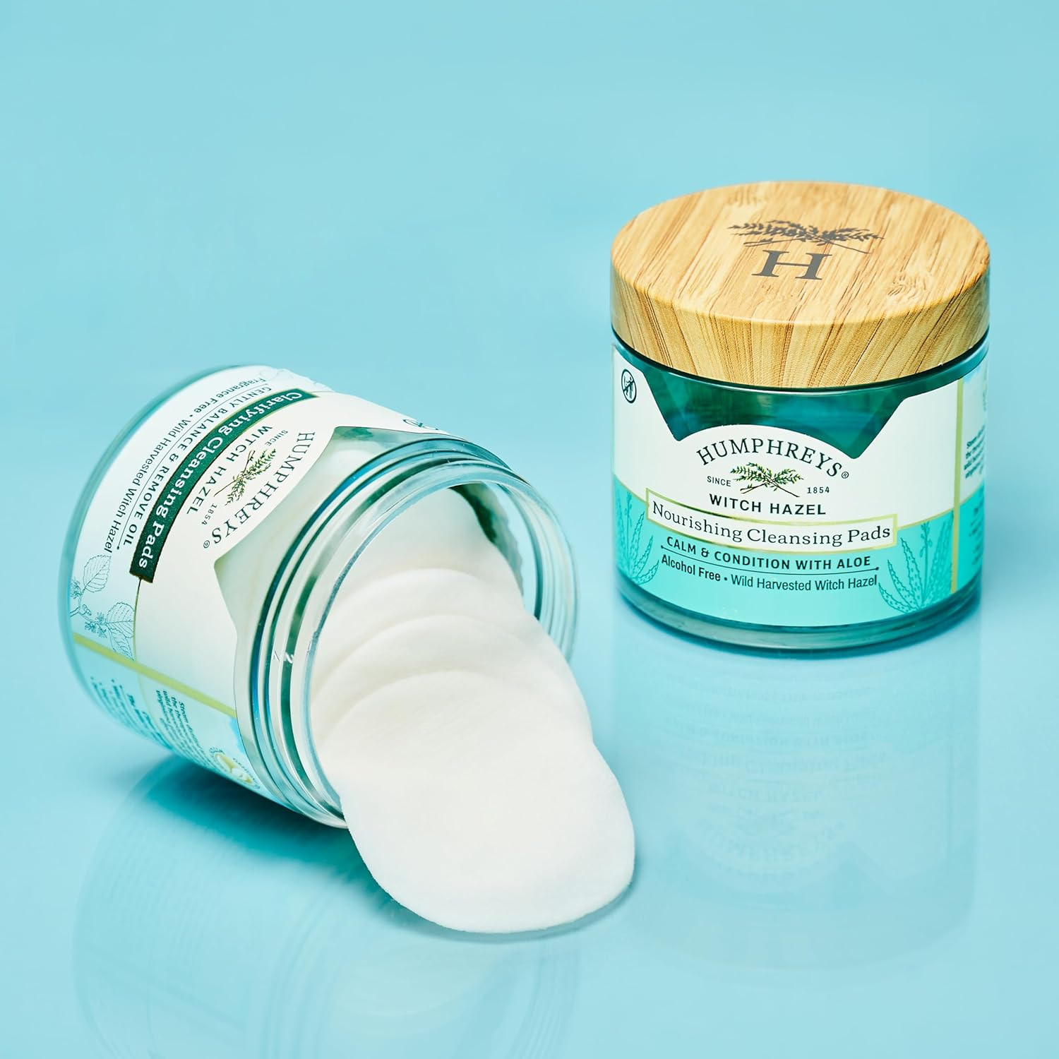 Humphreys Witch Hazel Nourishing Cleansing Pads | Wild Harvested Witch Hazel & Aloe | Hydrating, Natural Alcohol-Free Formula | 60 Rounds image number 6