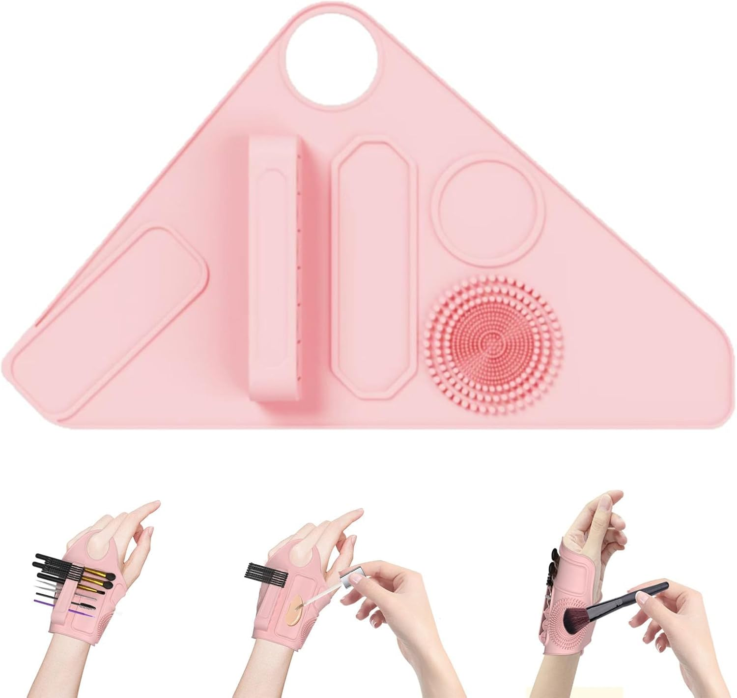 KOZTOL Makeup Mixing Palette Wrist Strap, Foldable Silicone Palette for Foundation Concealer Mix, Brush Cleaner, Make-Up Brush Storage, Wrist Assistance Tool for Make Up, Painting, Nail Art image number 5