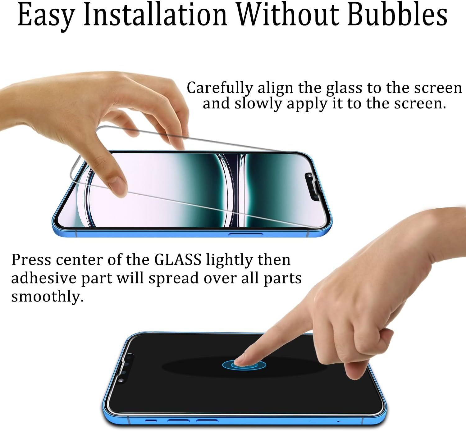 KATIN [2-Pack] Designed for Iphone 13, Iphone 13 Pro Tempered Glass Screen Protector, Easy to Install, anti Scratch, Case-Friendly image number 3