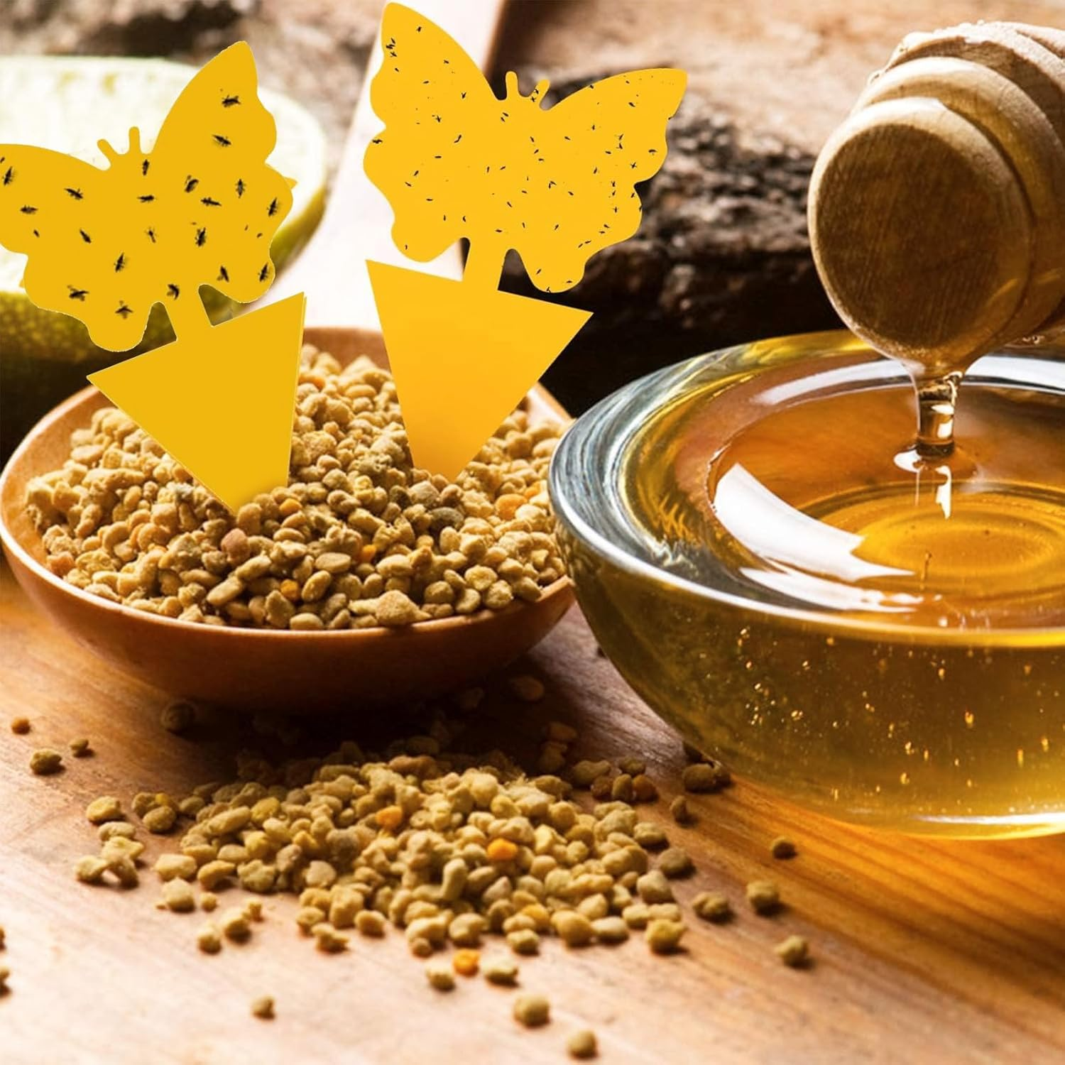 60 PCS Fruit Fly Traps, Dual-Sided Sticky Insect Catchers for Mosquitoes, Gnats, Flies, and Other Pests, Indoor & Outdoor Bug Traps for Plants, Vegetables, Fruits, Patio, and Garden image number 3