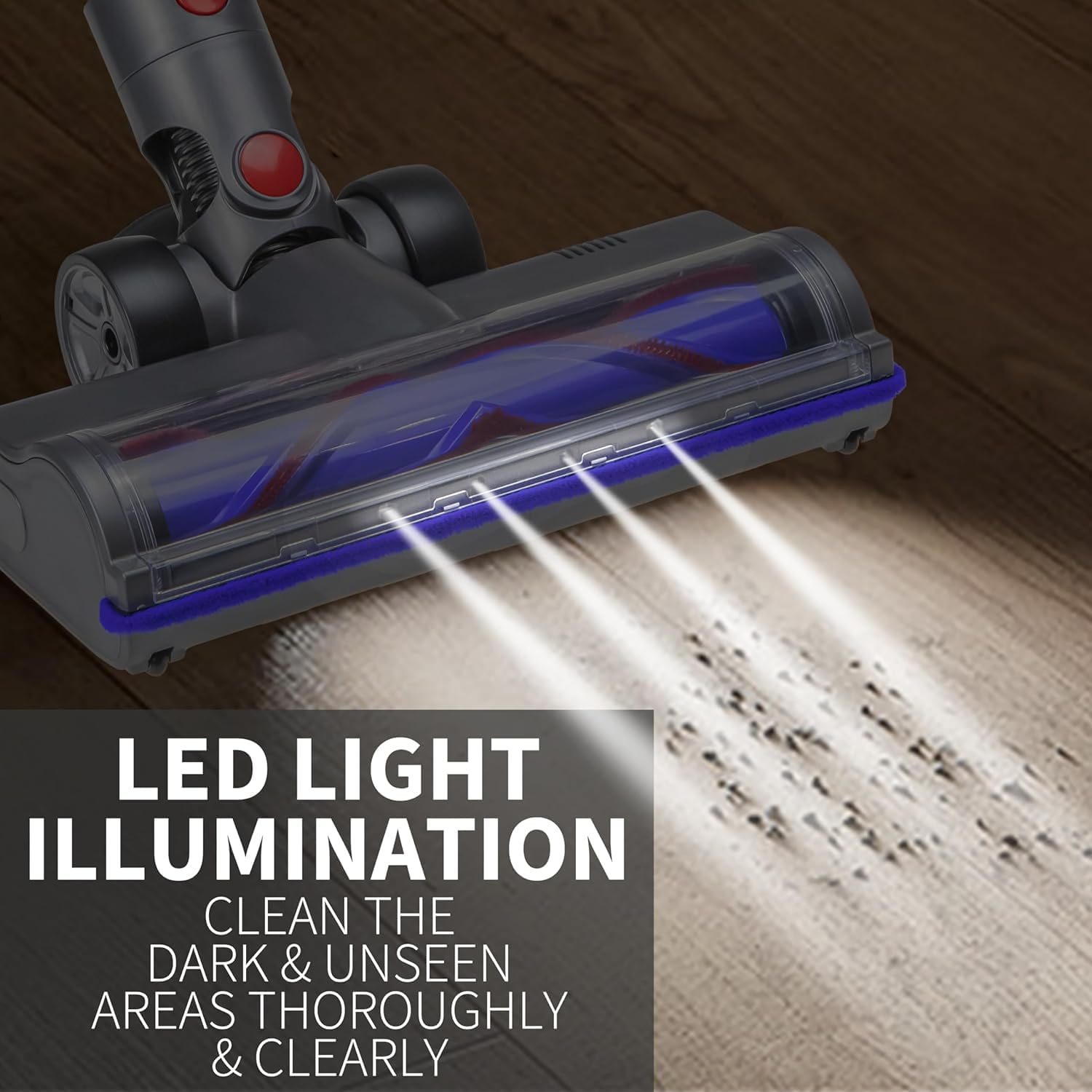 Vacuum Motorhead Compatible for Dyson V7 V8 V10 V11 V15 SV10 SV12 SV14 Animal Absolute Electric Head 4 LED V Shape Roller for Hard Floor Low Carpets image number 2