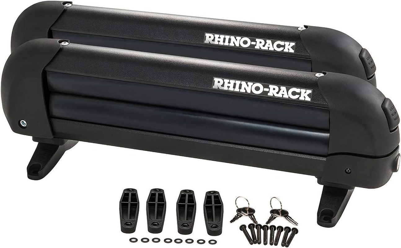Rhino-Rack Carrier for Skis, Snowboards, Fishing Rods, Paddles, Skateboards, Water Skis, Wakeboard & More, Universal Mounting, Easy to Use, Locking, Lightweight & Heavy Duty, Suitable for All Vehicles image number 2