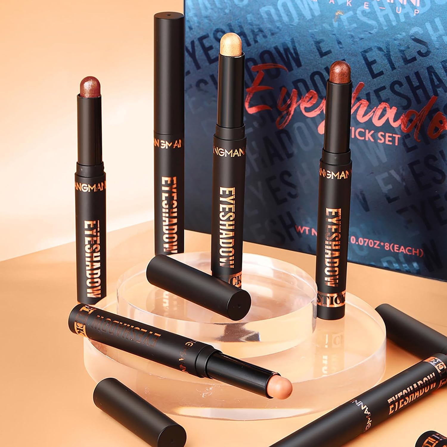 Fantasyday 8PCS Cream Eyeshadow Stick Sets, Metallic Glitter Shimmer Smokey Eye Looks Waterproof Long Lasting Quick-Drying Sparkling Eye Shadow Makeup Kits(Color Set A) - F image number 4