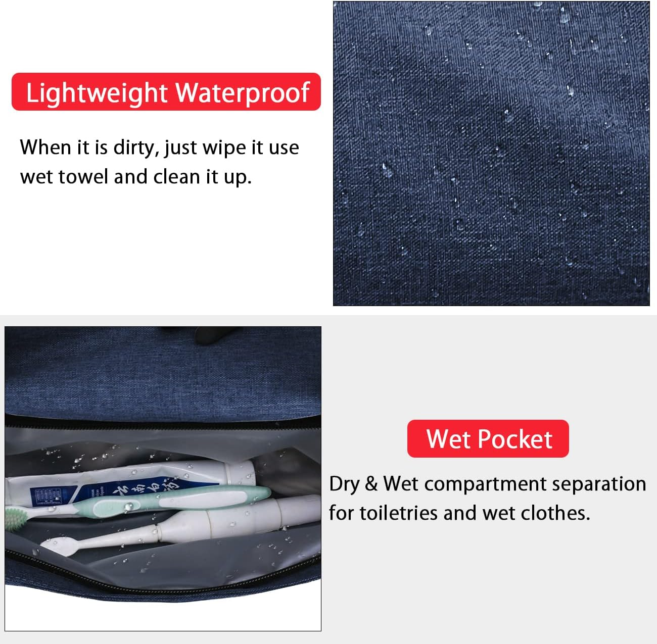 Duffle Bag for Men Women 40L Waterproof Sport Duffels Bags Gym Travel Bag with Shoes Compartment Weekender Overnight Bags Lightweight Carry on Bag with Wet Pocket,Navy - Navy image number 3