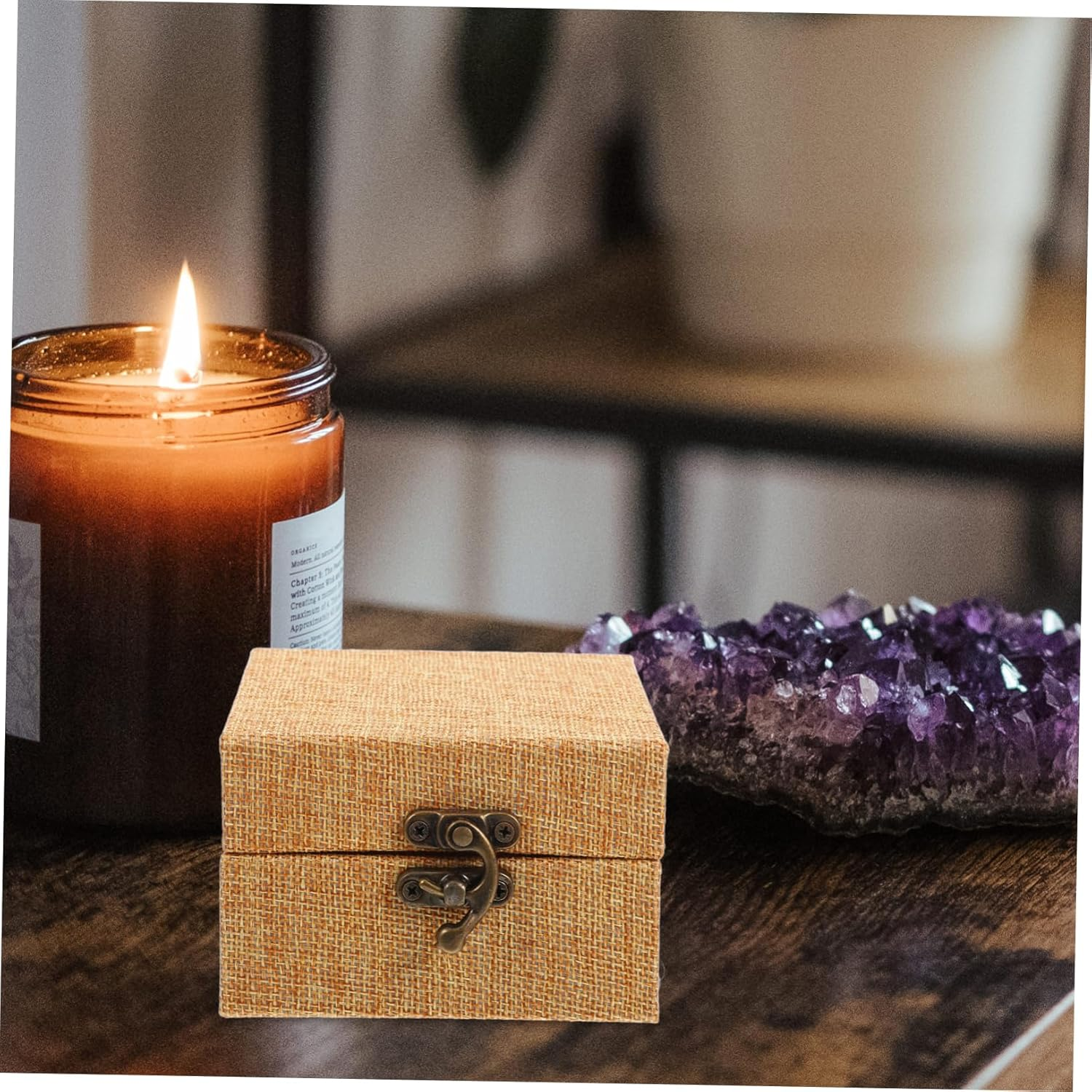 Handmade Brocade Box Calligraphy Ink Pad Box Vintage Small Treasure Chest Storage Organizer image number 1