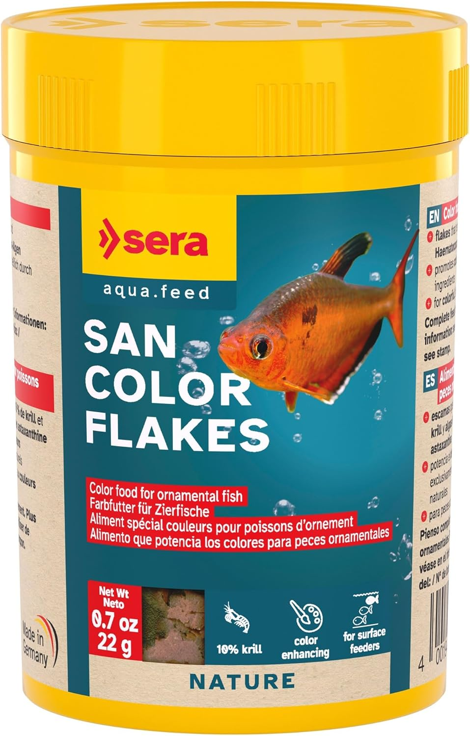 Sera San Colour Flakes, Colour Food for Ornamental Fish Eating at the Surface, for Freshwater Aquariums, 10L (2Kg) image number 2