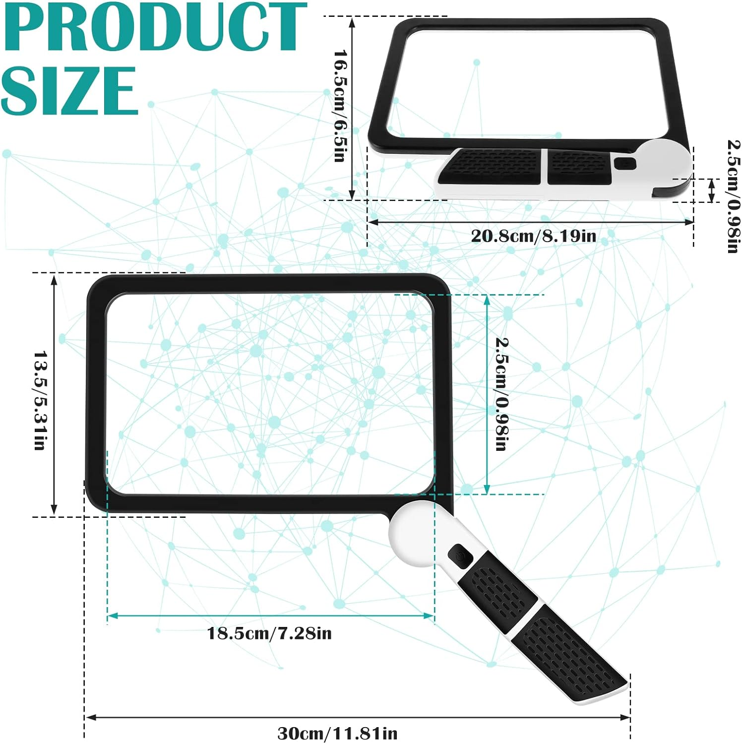 5X Magnifying Glass with 48 Adjustable LED Light High Clarity Ergonomic Handheld Magnifier Seniors Reading Magnifier image number 6