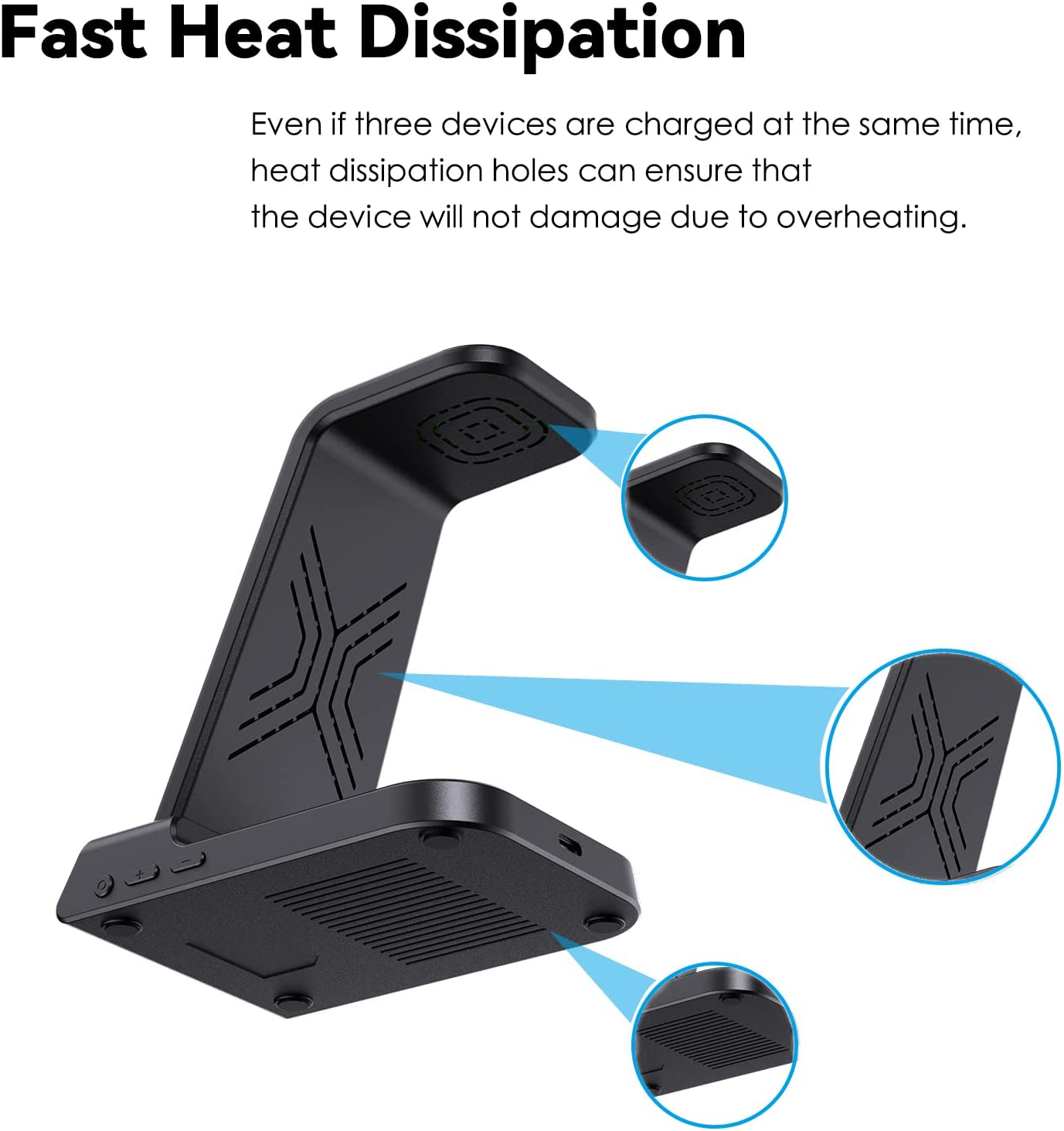 Phelinta Wireless Charger for Samsung, 3 in 1 Wireless Charging Station for Galaxy S25 Ultra/S24/S23/Note 20/Z Flip 7/Fold 6, Charger Stand for Samsung Galaxy Watch 8/Ultra/7/6/5, Galaxy Buds 3/3 Pro image number 3