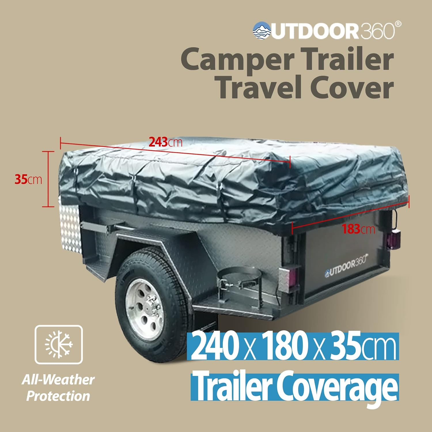 Outdoor360 PVC Camper Travel Trailer Cover Box Utility Cage Covers 2.4X1.8M Approx. Bed Base Fit image number 1