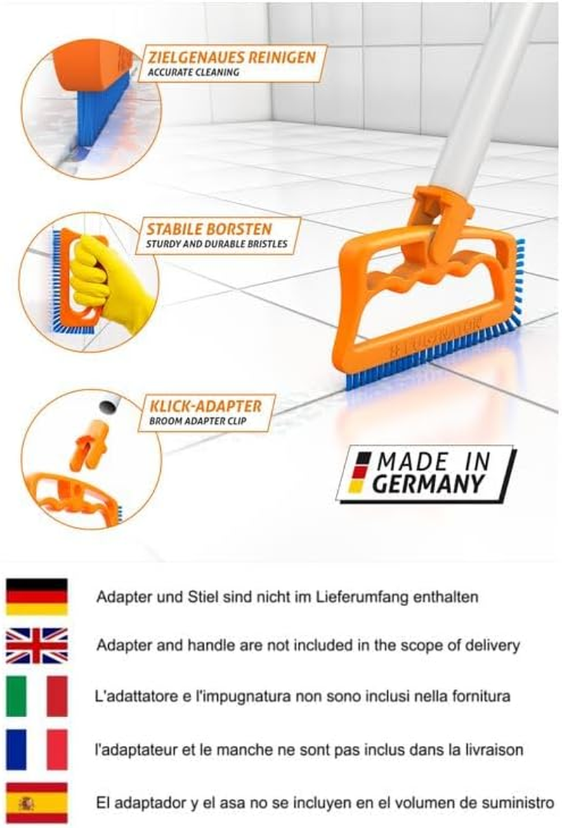 Fuginator Scrub Brush for Tile and Grout: Stiff Nylon Bristle Scrubbing Brush - Bathtub and Shower Scrubber for Floor Joints and Tile Seams - Cleaning Brushes and Supplies for Bathroom and Kitchen