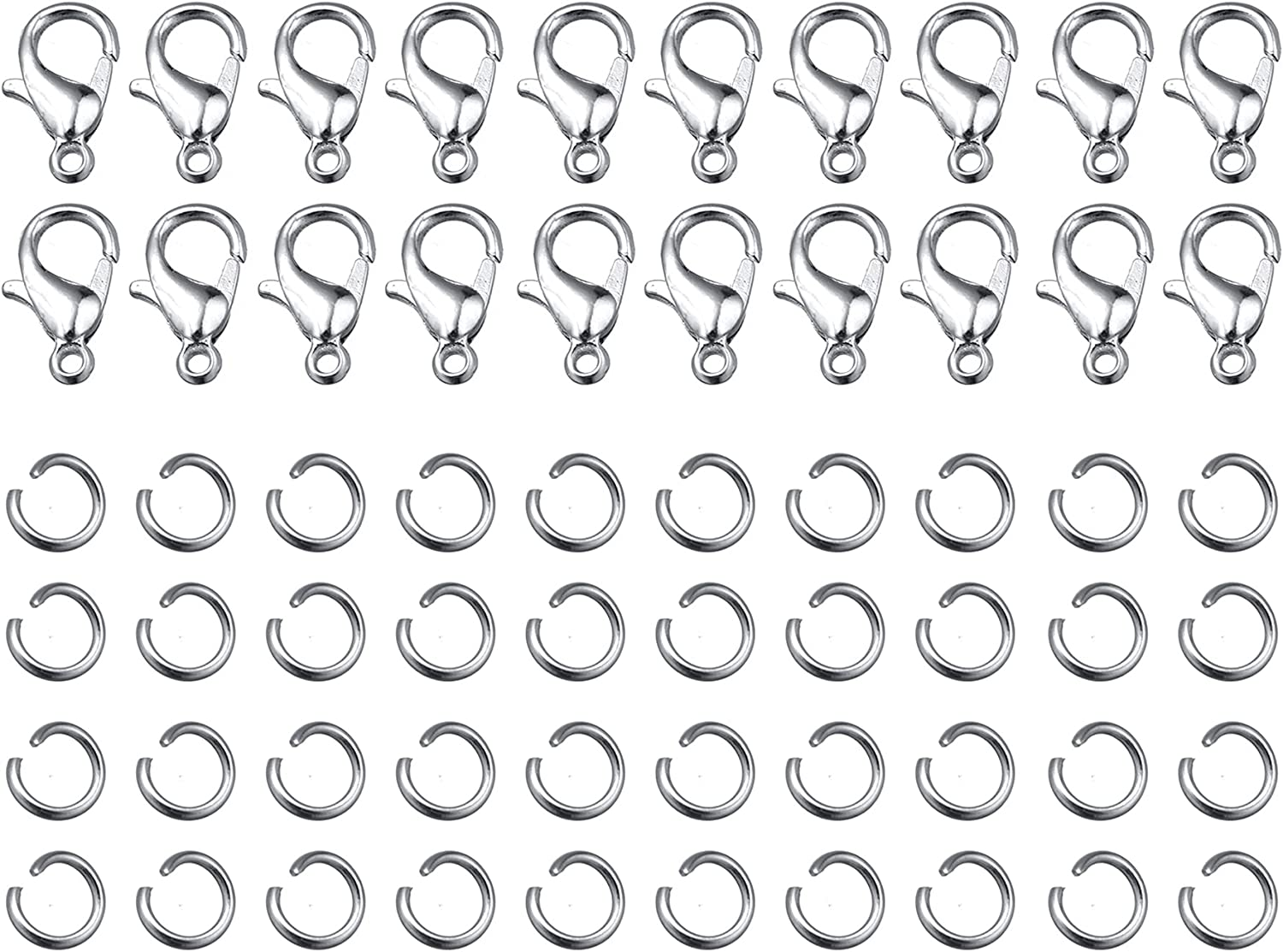 10 Meters Stainless Steel Jewerly Chain,Efgtek 2.0 Mm Small Jewelry Making DIY Chains with 20 Lobster Claps and 28 Pcs Jump Ring ( Silver Color) image number 2