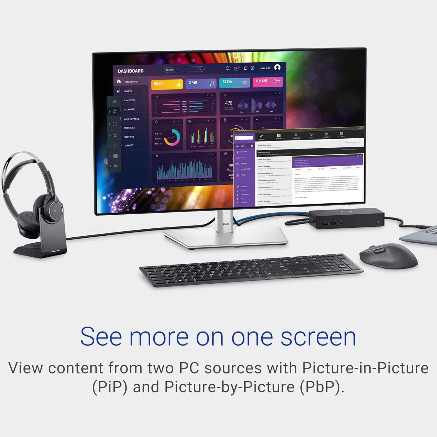 Dell Ultrasharp U2724D QHD 27" Monitor (120HZ & IPS Black Technology) image number 4