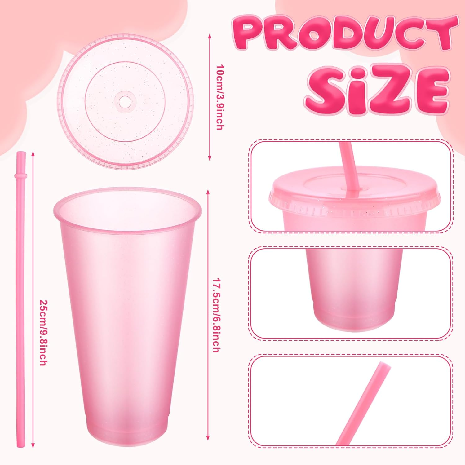 30 Piece Party Set Pajamas Girls Gift 6 Cute Hair Bobbles for Women 6 Spa Plush Sleep Masks Pink 6 Reusable Sequin Cups 6 Makeup Headbands 6 image number 6