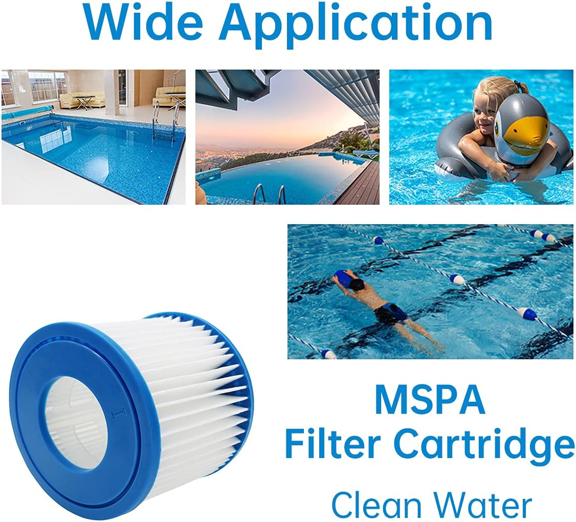 Wuyan Replacement Filter Cartridge Compatible with Bestway Ⅰ 58381 Filter Pump, 4 Pack Swimming Pool Filters Hot Tub Filters image number 2