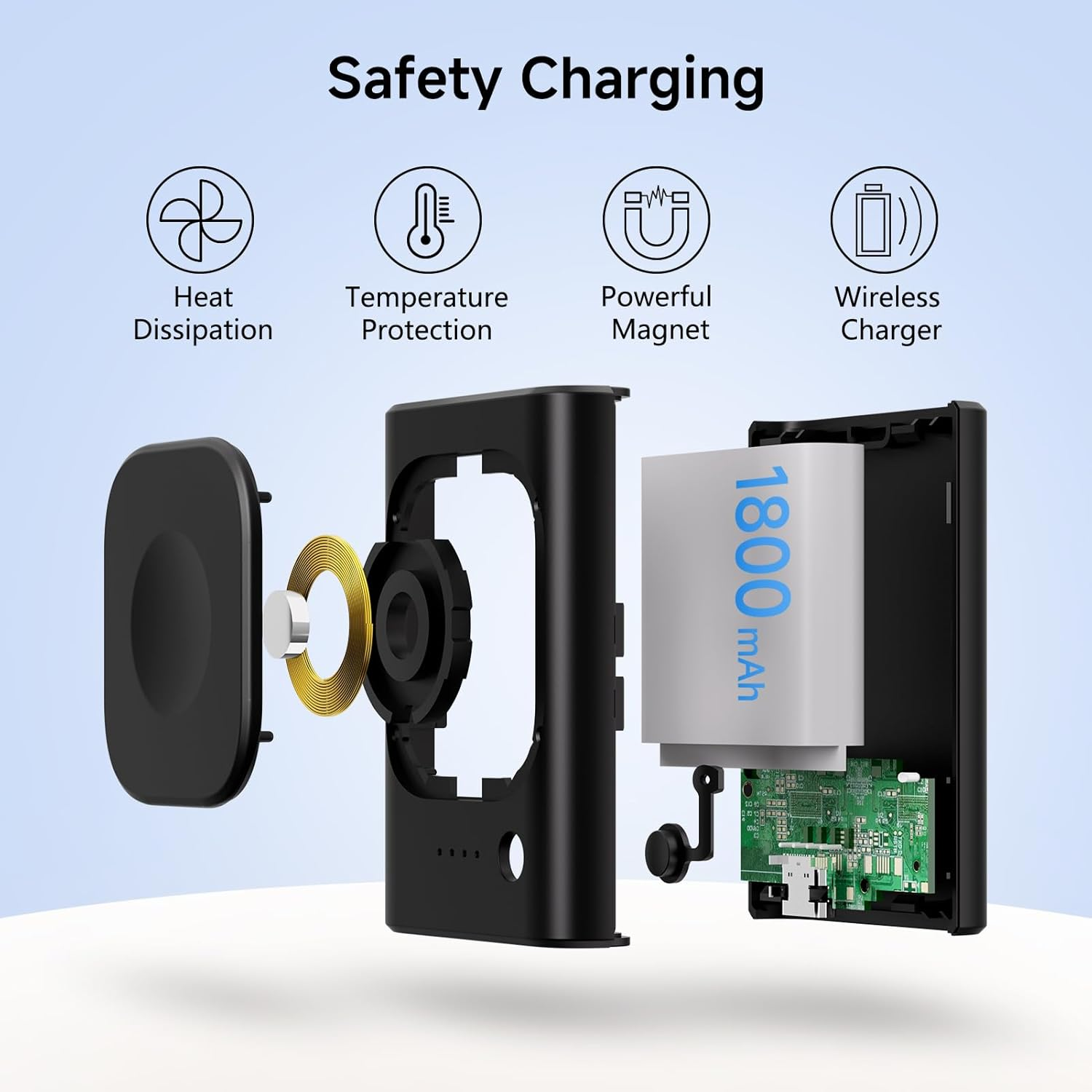 Lequiven 1800Mah Portable Watch Charger for Iwatch 9/8/7/6/5/4/3/2/1/SE, Power-Bank for Iwatch, Magnetic Charger for Apple Watch, with Keychain for Travel image number 4