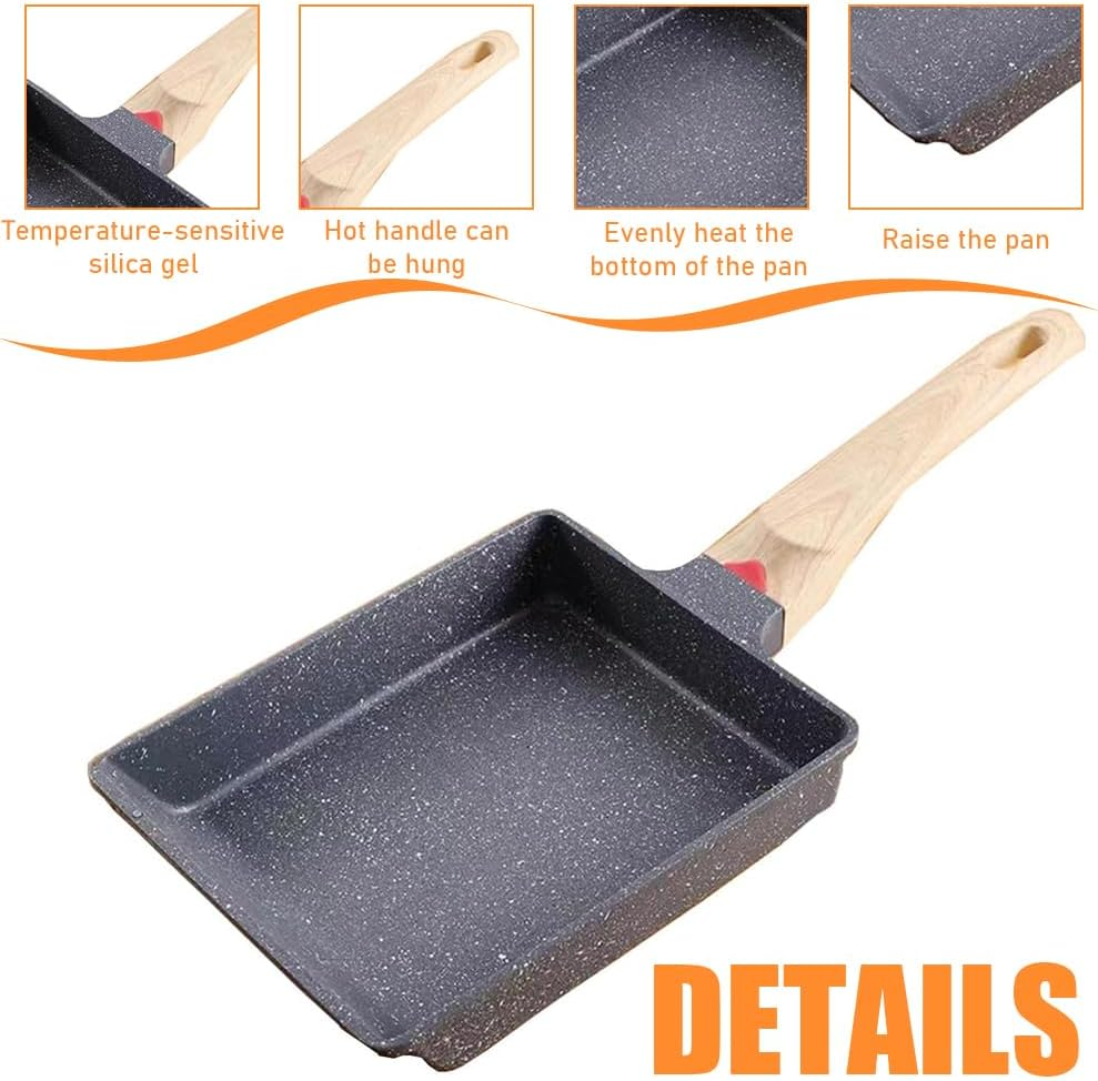 Tamagoyaki Pan, Versatile Square Fryin Pot, Multi-Stove Compatible Skillet, Even Heat Distribution, for Breakfast Cooking (38 X 16.5 X 3.7 CM) image number 1