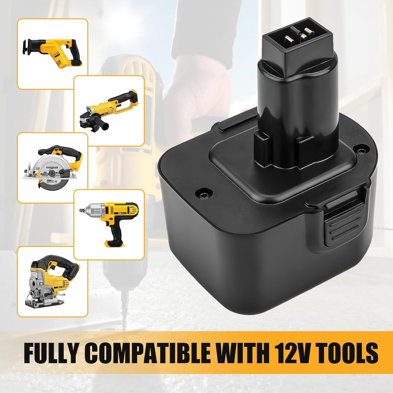 2 X Goodexo 12 V 3.6 Ah Ni-Mh Replacement Battery for Dewalt 12 V Battery DC9071 DE9071 DW9072 DE9074 DE9075 DE9501 DW9071 DE9037 DE9072 152250-27 397745 01 image number 1