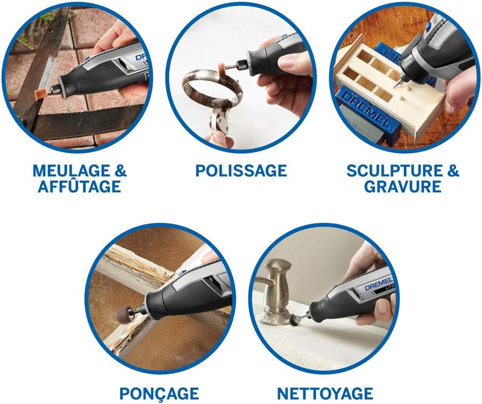 Dremel Lite 7760 Battery Multifunctional Tool 3.6 V, Set of 15 Accessories, Variable Rotation 8,000-25,000 Rpm - for Carving, Engraving, Grinding, Sharpening, Cleaning, Polishing, Emerying image number 2