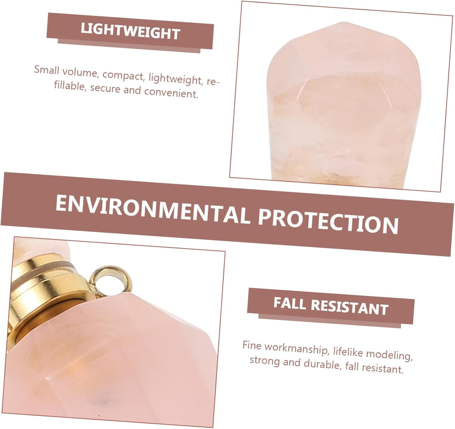 Aromatherapy Bottle Pendant for Essential Oil Storage Pink Made of Material for Diffuser Oil Use at Home Travel image number 1