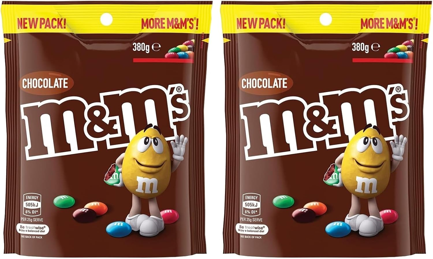 M&M'S Milk Chocolate Snack & Share Bag 380G (Pack of 2) image number 1