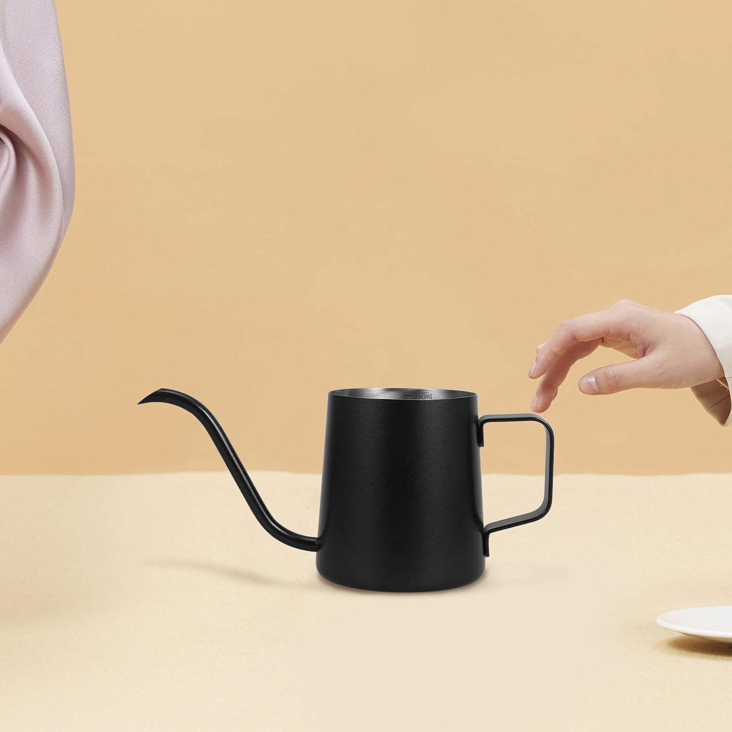 TOBBOMEY Gooseneck Coffee Kettle Stainless Steel Manual Pour-Over Pot with Fine Spout for Home Brewing Hand Drip Coffee Tea Milk and Precise Water Flow Control image number 2