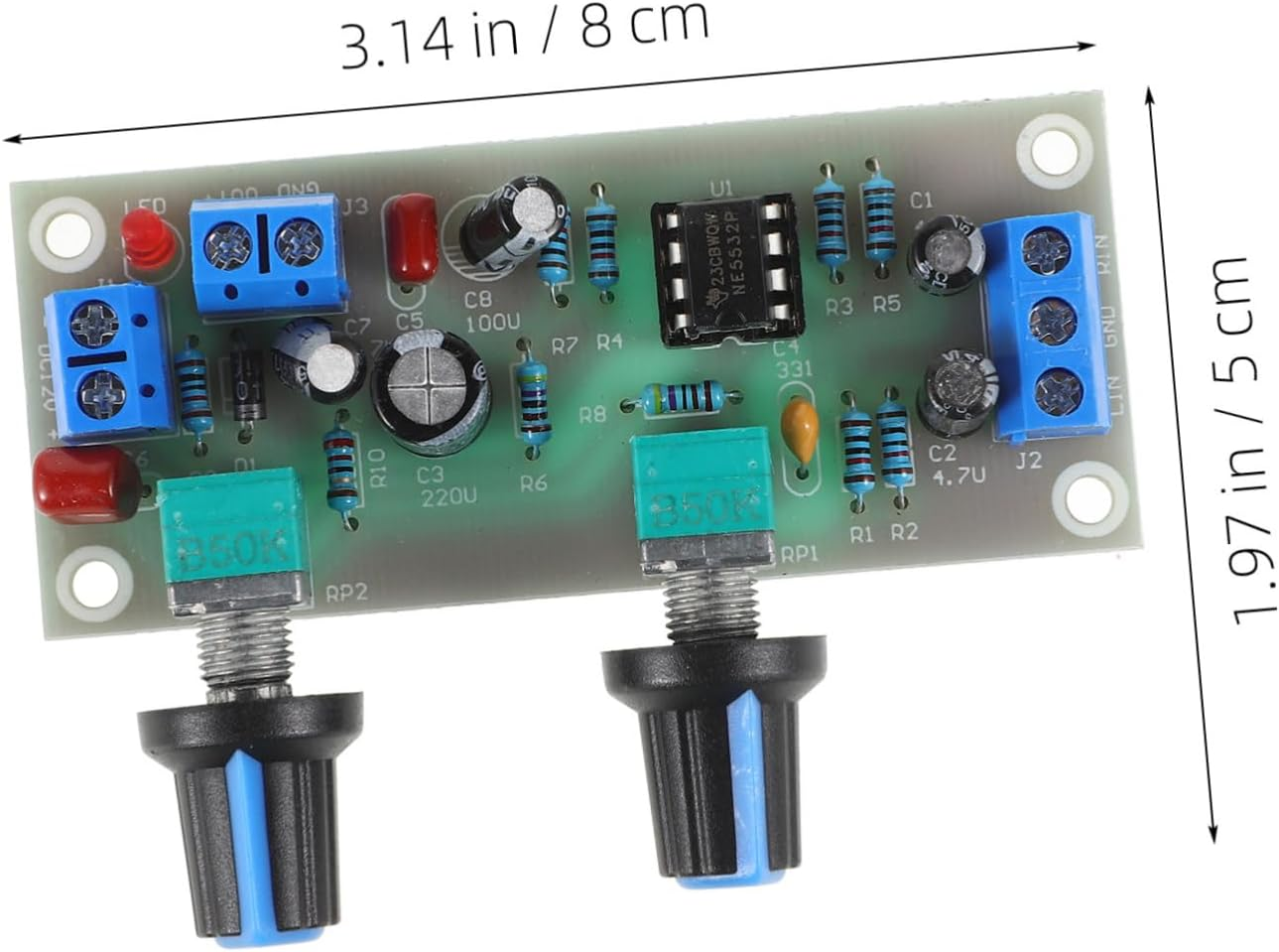 DOITOOL Subwoofer Pre-Assembled Board Low Pass Board Amplifier for Home Theater Power Supply Compatible Subwoofer Amp Volume Control DIY Speakers Audio Parts image number 5