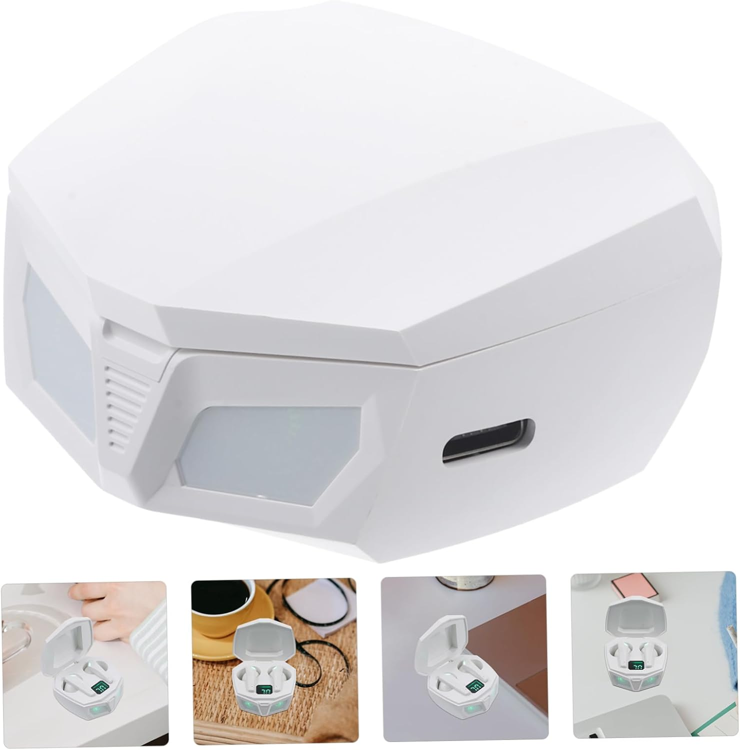 TEHAUX High Resolution Wireless Earbuds Built Mic Gaming Headphones for Phone Surround Sound Lightweight