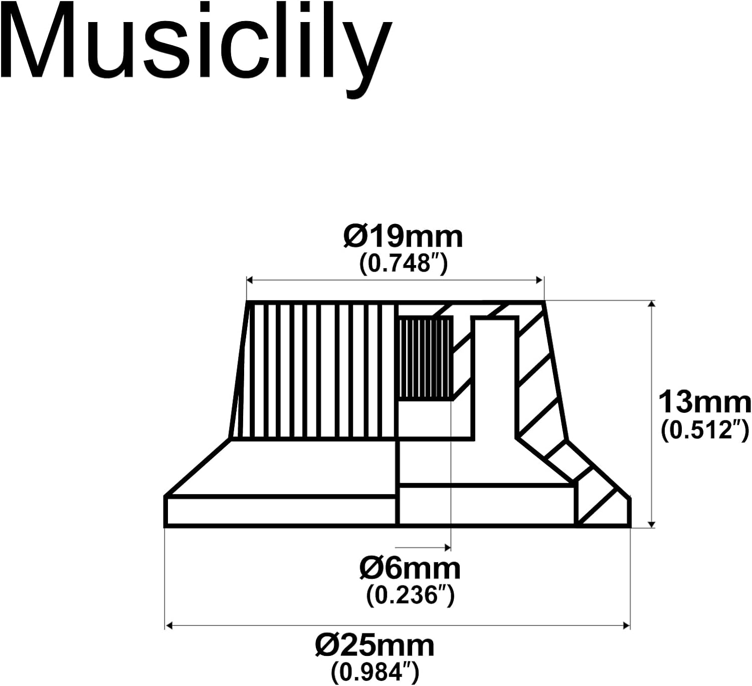 Musiclily Pro Imperial Inch Size 1 Volume 2 Tone Stratocaster Knobs Set for USA Made Strat Style Electric Guitar, Mint Green - Aged White image number 6