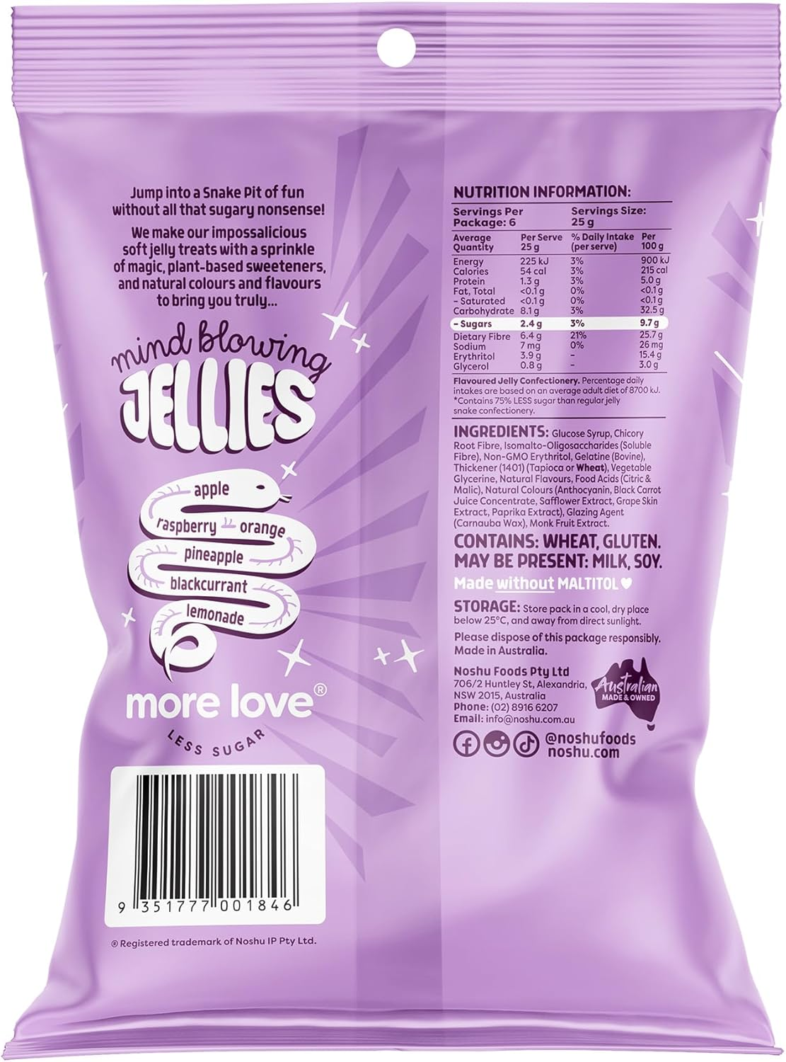 Noshu Less Sugar Jellies &ndash; Snake Pit 150G image number 5