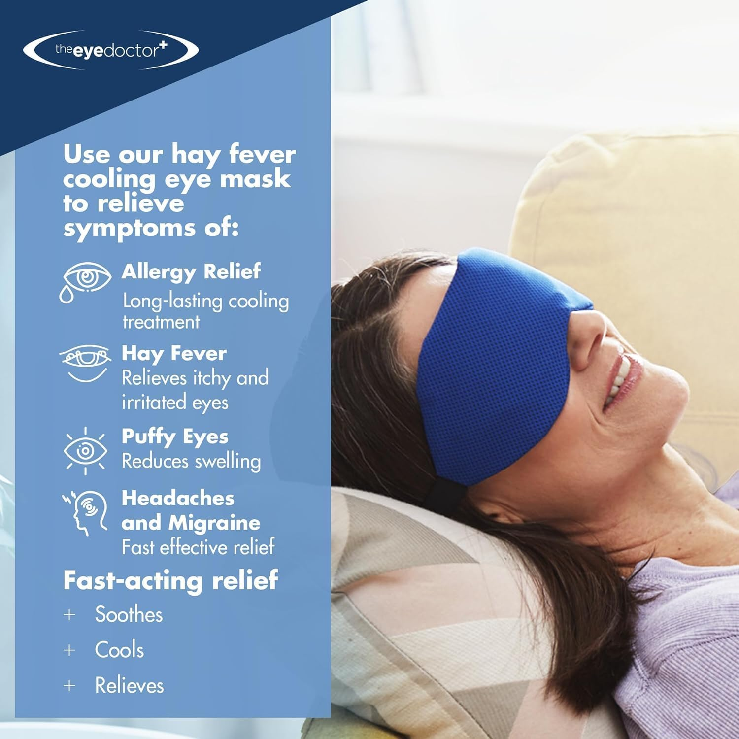 The Eye Doctor Allergy - Cold Eye Compress for Allergy & Hayfever Symptoms, Inflammation, Puffy Eyes, Headaches and Migraines - Reusable Gel Eye Mask - Cool Soothing Relief Therapy