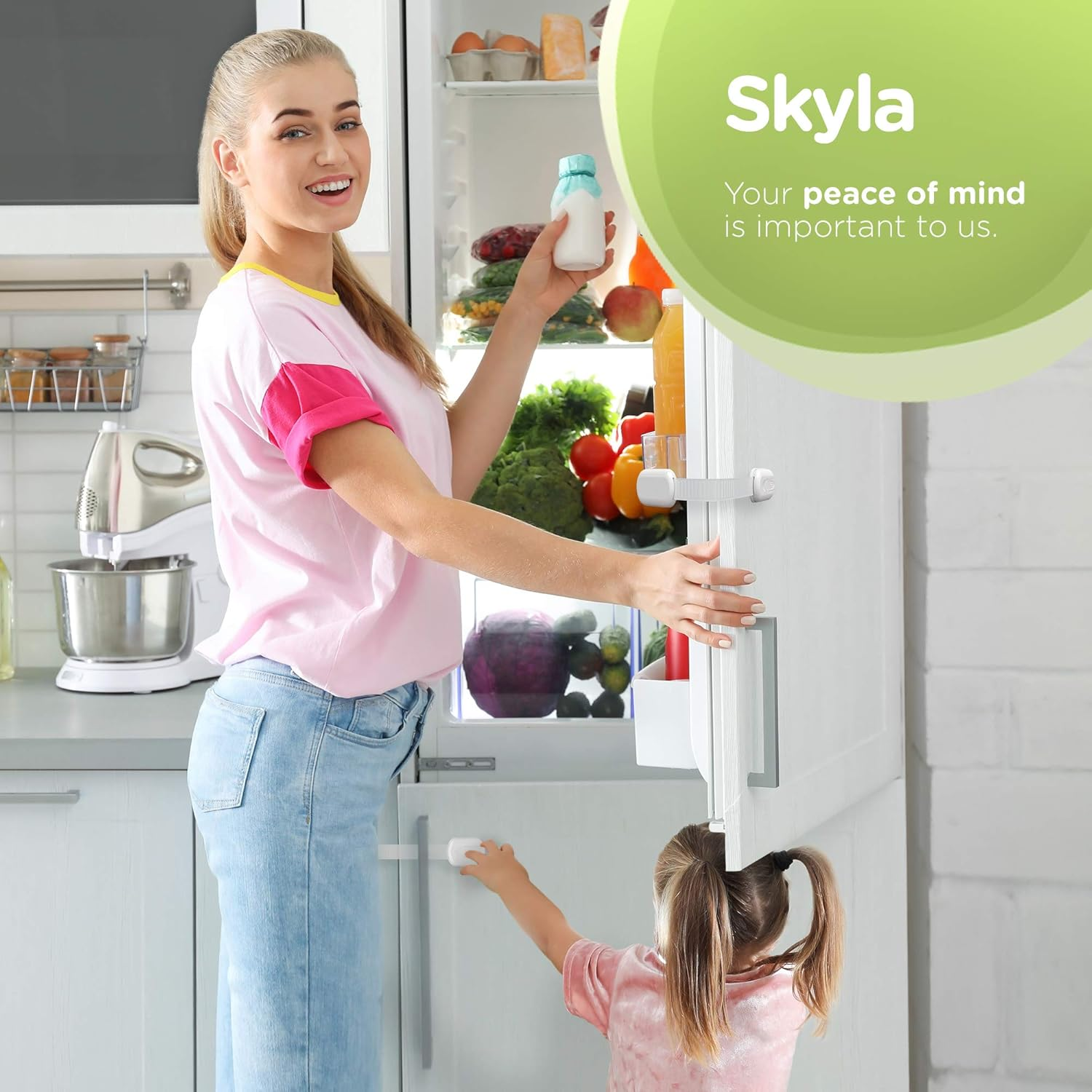 Baby Proofing Child Safety Locks (16 Pack) by Skyla Homes - the Safest, Quickest and Easiest 3M Adhesive Cabinet Latches, No Screws & Magnets, Multi-Purpose for Furniture, Kitchen, Ovens, Toilet Seats image number 3