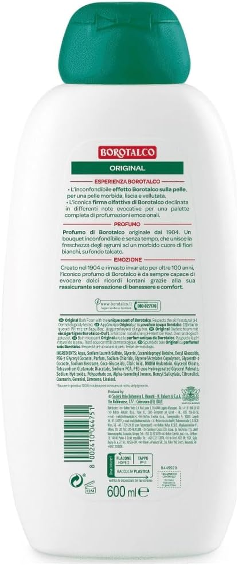 Borotalco:"Original" Borotalco Scented Bath&Shower - 23.6 Fluid Ounces (700Ml) Bottles (Pack of 3) [ Italian Import ] image number 1