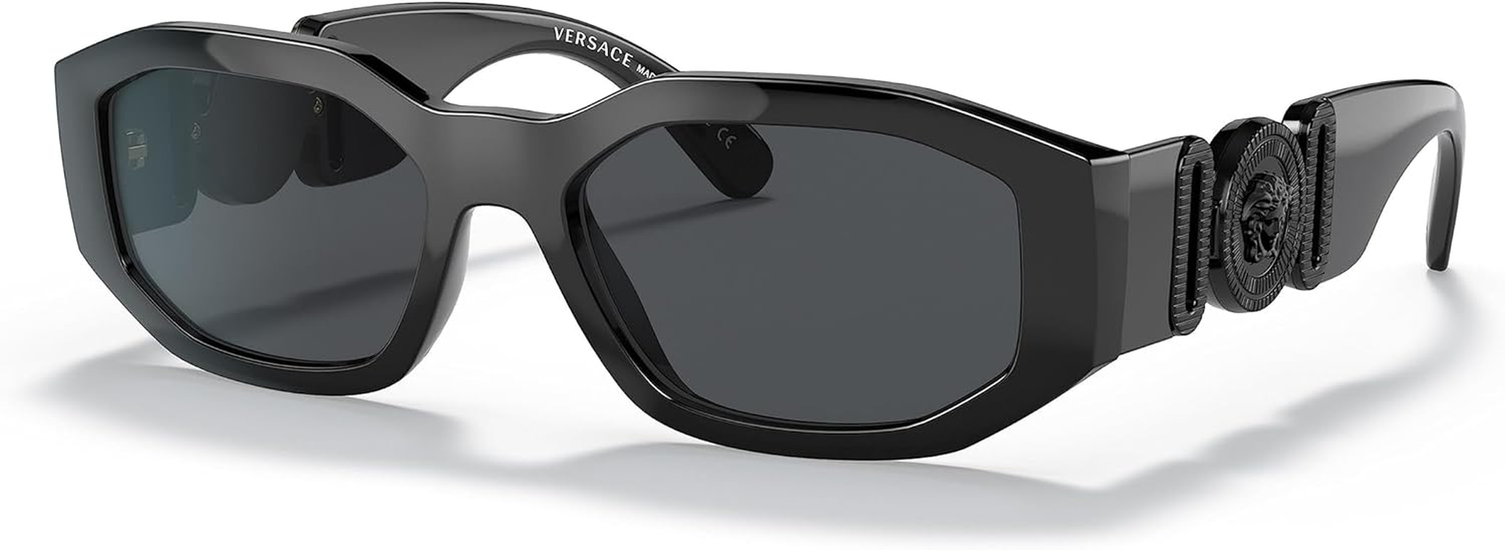 Versace Man Sunglasses Black Frame, Dark Grey Lenses, 53MM