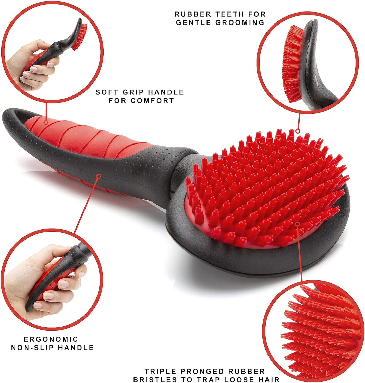 Mikki Dog, Puppy, Cat Grooming Massage Slicker Brush - Gentle, Relaxing Grooming - Large image number 2