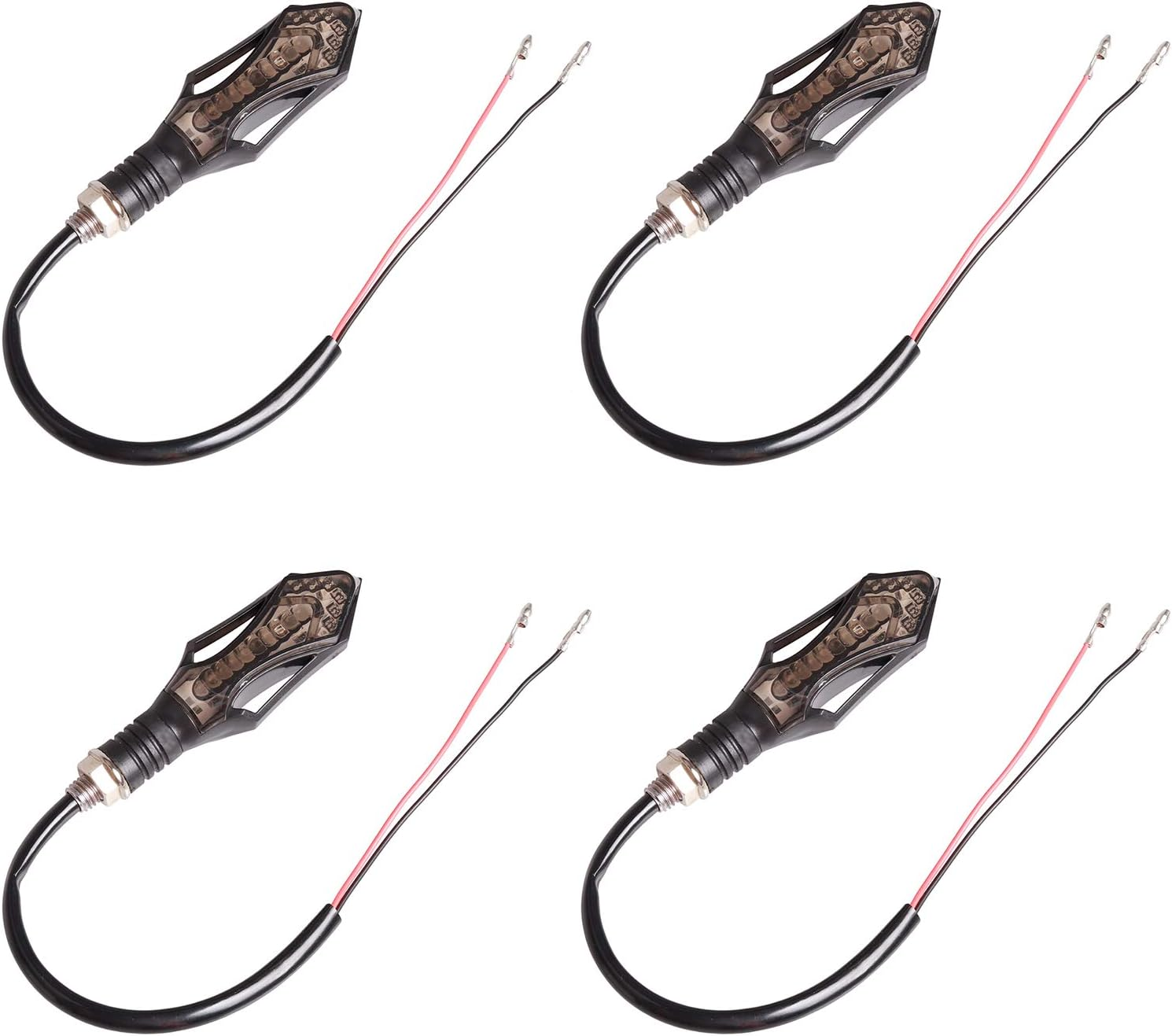 Kinstecks 4PCS Motorcycle Indicators Flowing Turn Signal Lights Motorbike Indicators Turning Indicator 12V 12Leds Bulbs for Motorcycle Motorbike image number 3