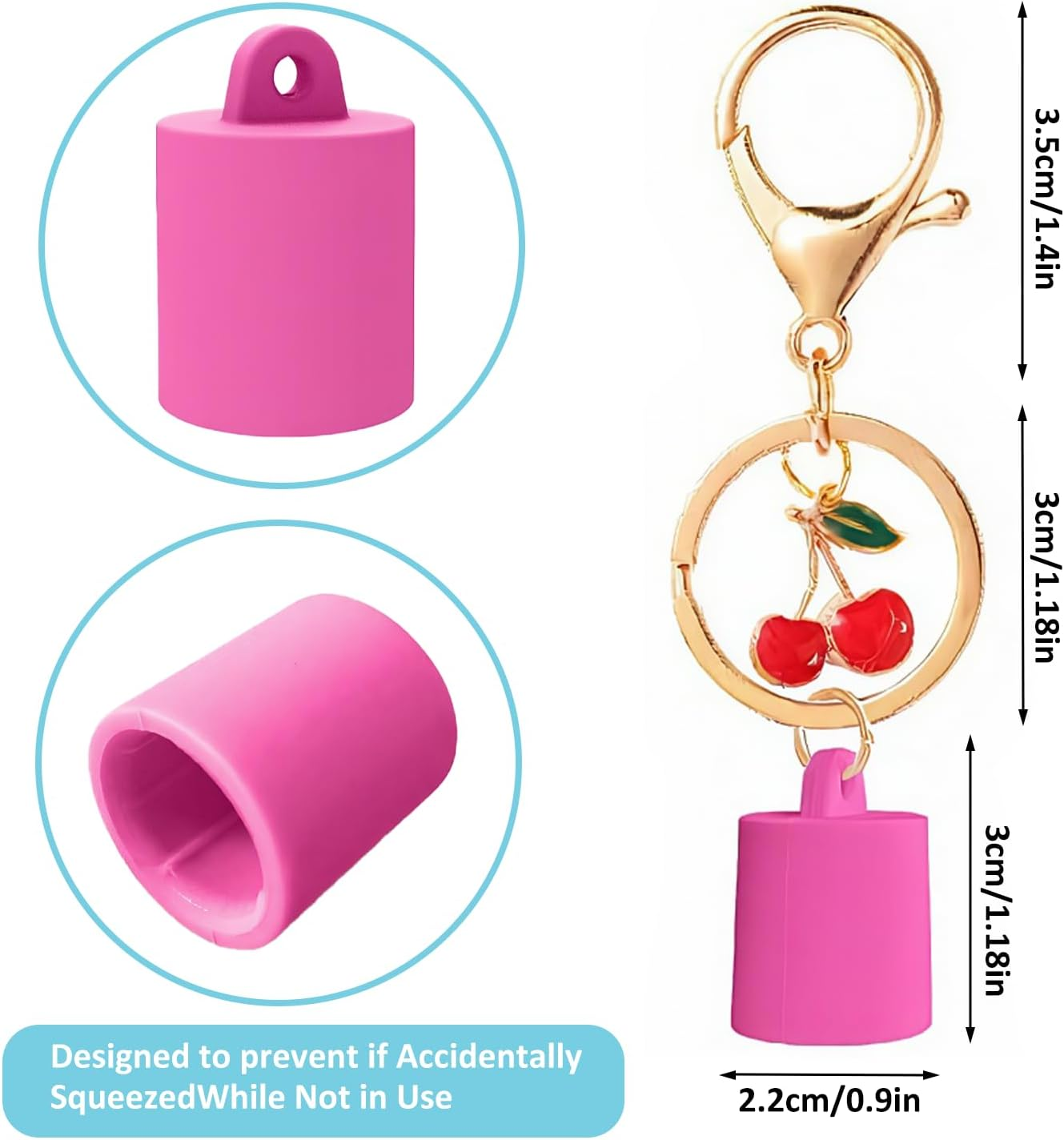 Lip Balm Cap Keychain Replacement (Compatible with Multiple 0.35-0.5Oz Tubes)- SZTTY image number 4