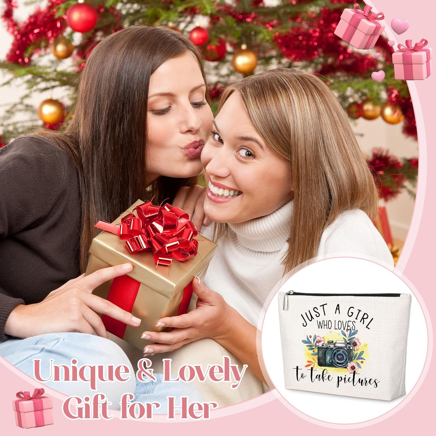 Gevguxluo a Girl Loves Makeup Bag, Beige, Girl Loves Photographers image number 6