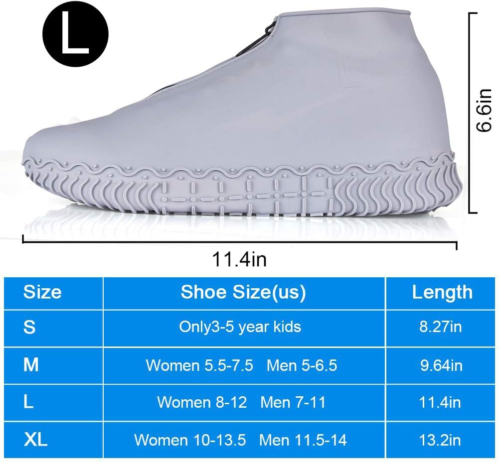 Ydfagak Waterproof Shoe Covers, Reusable Foldable Not-Slip Rain Shoe Covers with Zipper,Shoe Protectors Overshoes Rain Galoshes for Men and Women