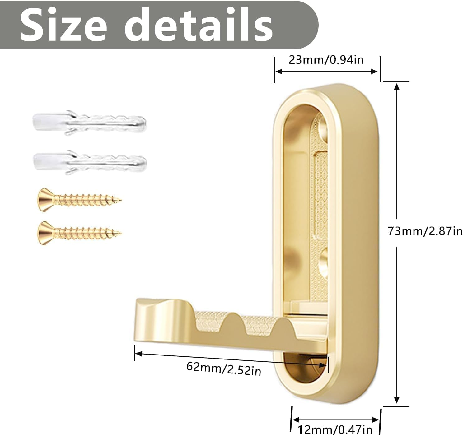 4Pcs Foldable Wall Hooks, Collapsible Towel Hooks, Invisible Space-Saving Hooks, Heavy Duty Zinc Alloy Bathroom Hooks Retractable for Coats, Robes, Bags, Hat, Purse (Includes Screws) image number 5