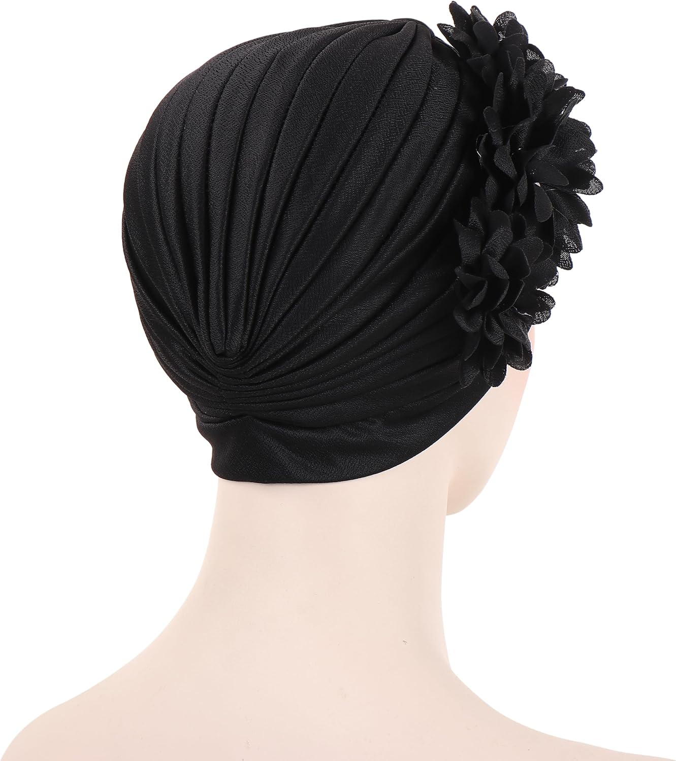 YYAOJHAO Women Flower Turban Hats - Ruffle Pre Tied Headwrap Caps Chemo Beanies Hijab Headscarf for Cancer Patient Hair Loss image number 1