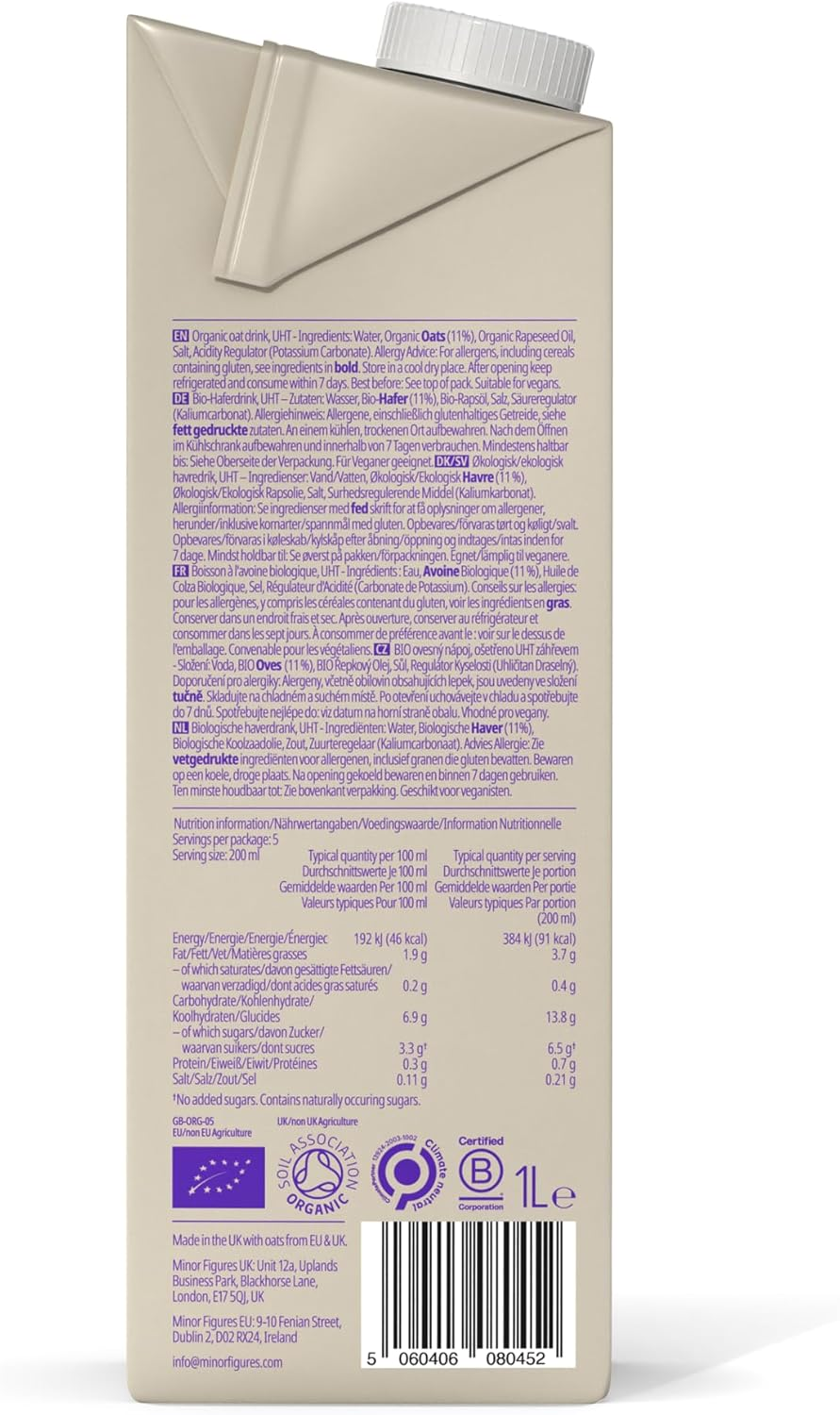 Minor Figures Organic Oat Milk, 1 L image number 2