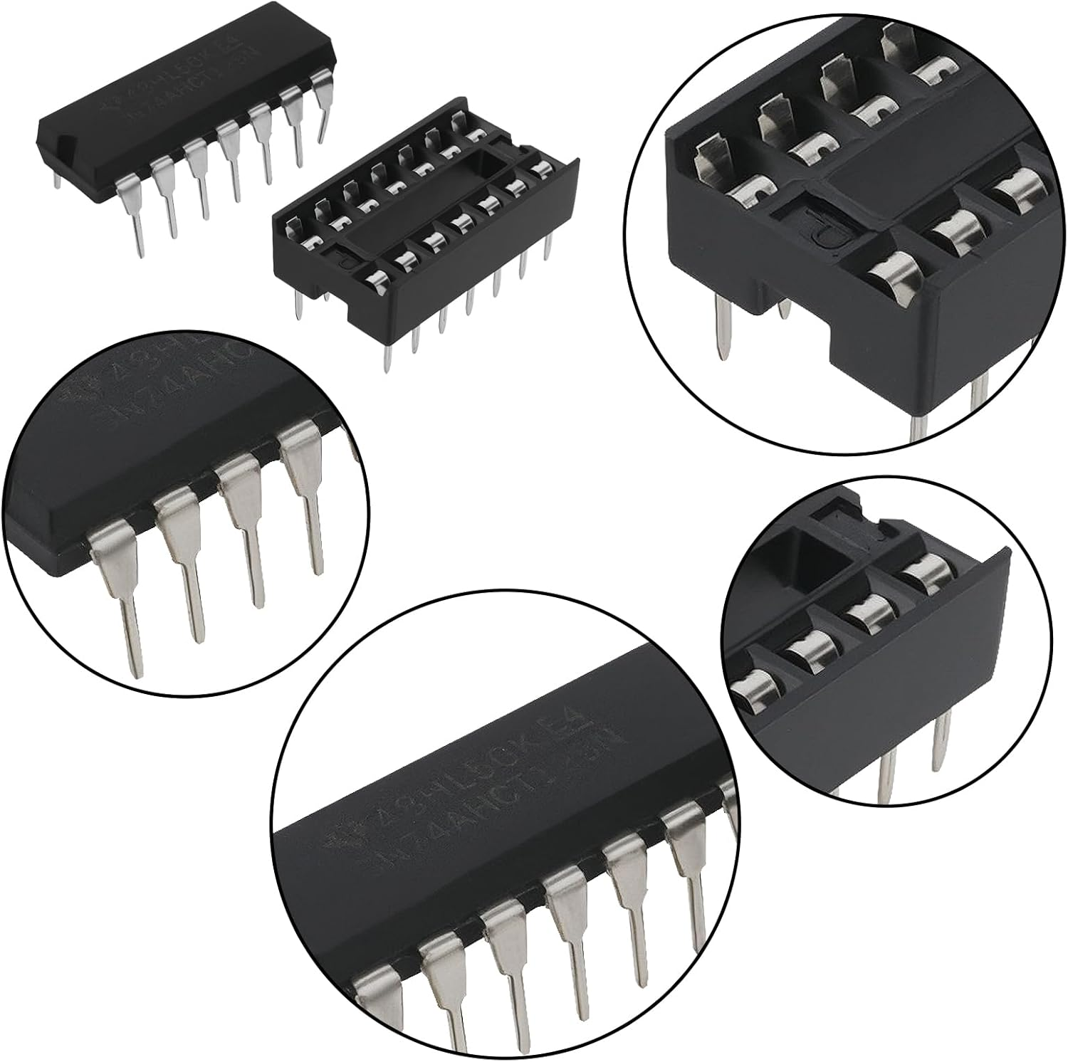 Be in Your Mind 5 Sets of SN74AHCT125N Quad Bus Buffer Three-State Outputs Chips with Sockets for Digital Circuits Buffering image number 3