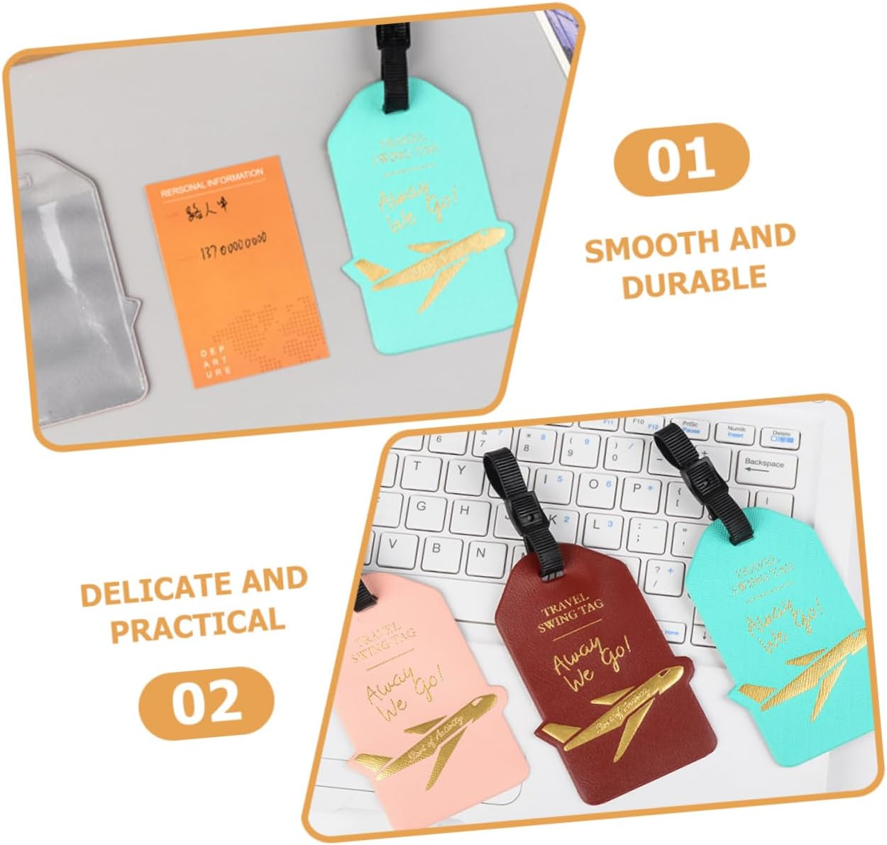 CHILDWEET Travel Suitcase Tag Luggage Id Labels Baggage Tag Straps Connector Random Color image number 4