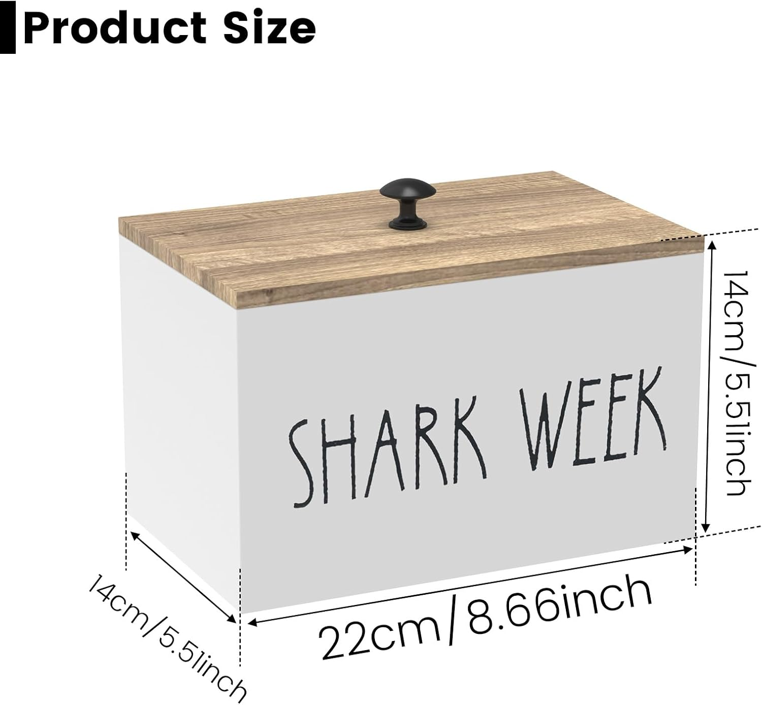 ZLHETWT Fashionable Tampon Holder, Girl Stuff Box with Lid, Wood Feminine Product Organizer Girl Stuff Box with Compartments Solid Tampon Holder for Women (White) image number 4