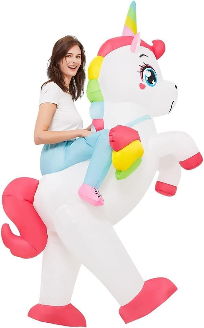 Inflatable Adult Unicorn Costume for Funny Inflatable Costume, Blow up Costume Halloween Party Cosplay for Men Women